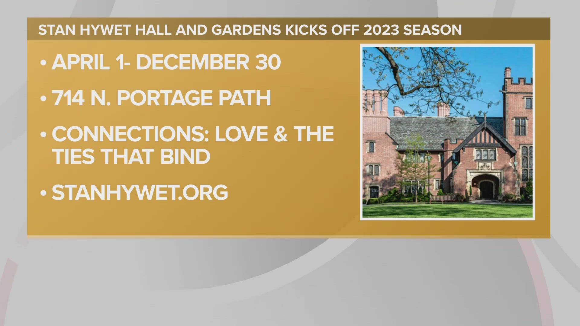 Stan Hywet Hall and Gardens is kicking off the 2023 season in Akron opening up.