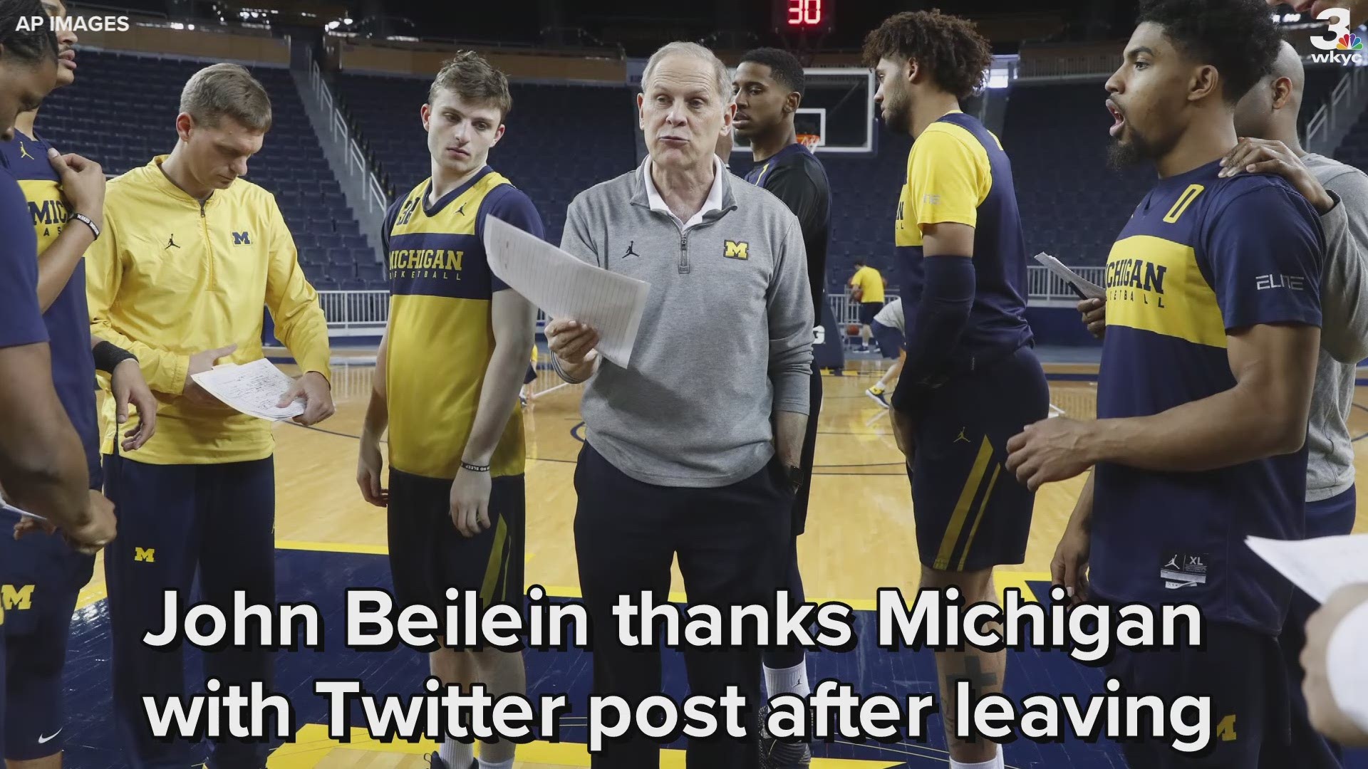 New Cleveland Cavaliers coach John Beilein thanked the University of Michigan for their support in his 12 years with the program.