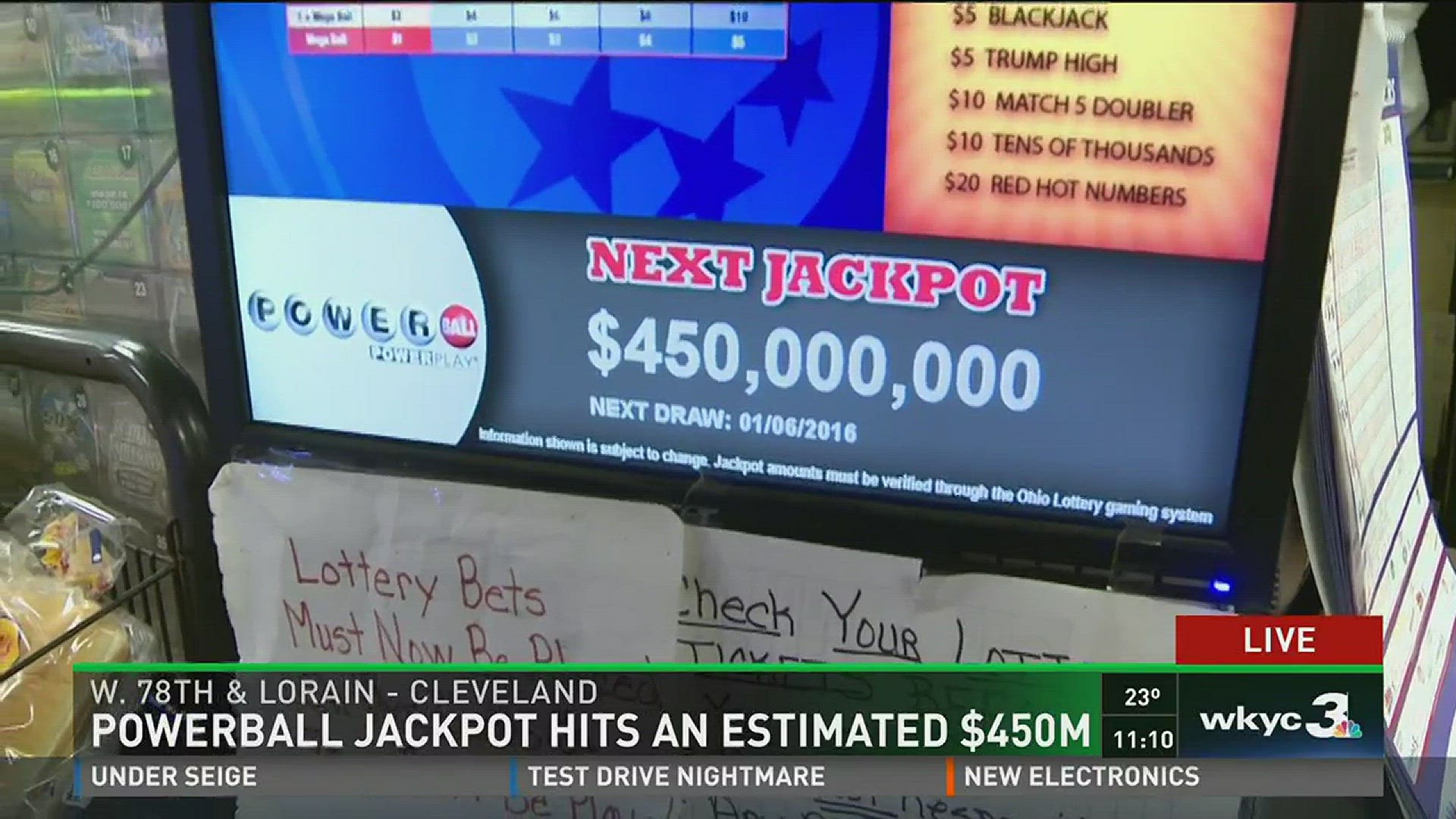 The $450 million dollar jackpot is the 6th largest in North American history.
