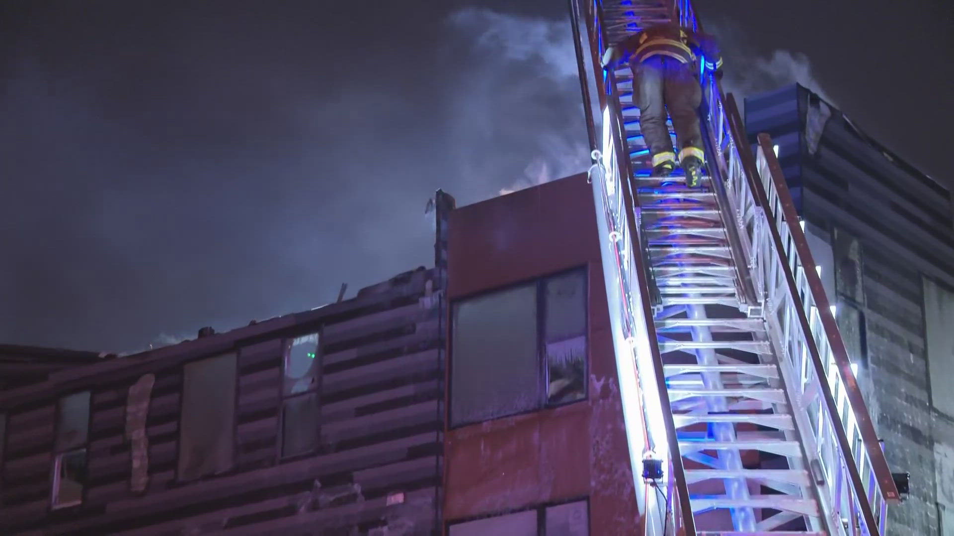 Crews in Cleveland Heights are still working to contain a fire that broke out at an under-construction apartment complex in the Cedar Lee District Friday night.
