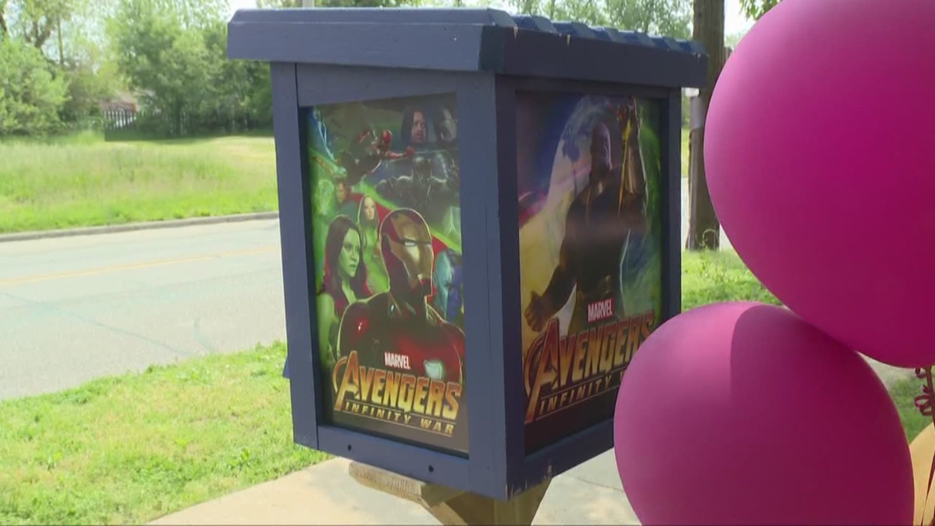Hough community unveils a Little Free Library donated by Marvel