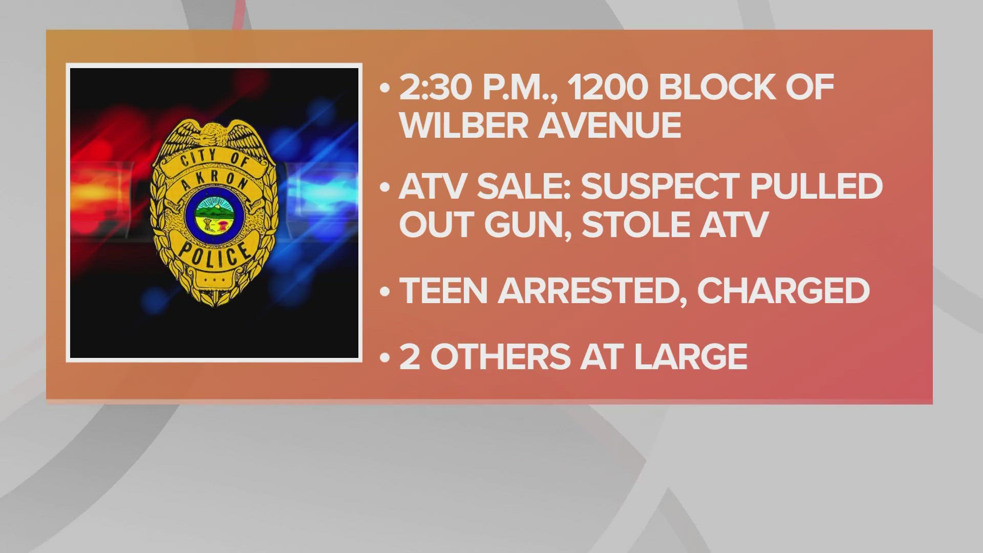 Akron police noted that the incidents "appear to be unrelated, although detectives are examining them to see if any similarities exist."