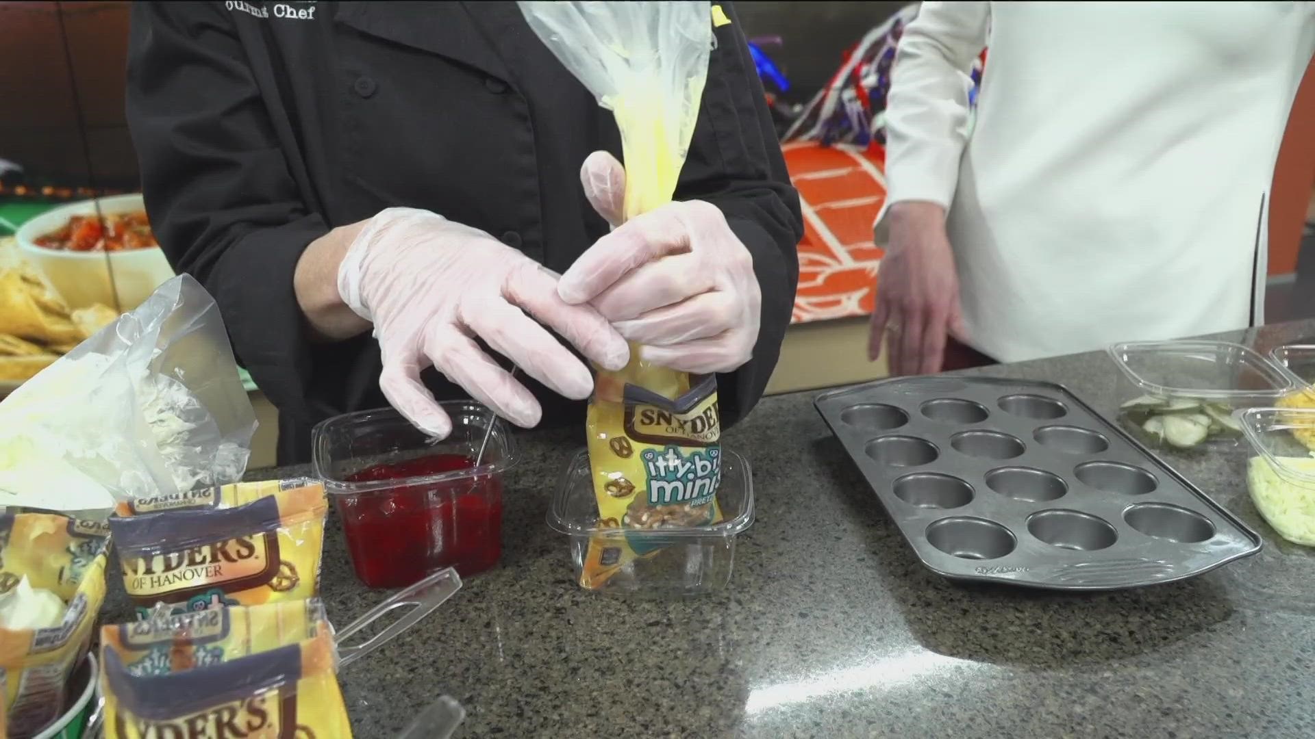 It's not a Super Bowl party without super snacks!  Today, Chef Pam from Giant Eagle is making Walking Strawberry Pretzel Salad.
