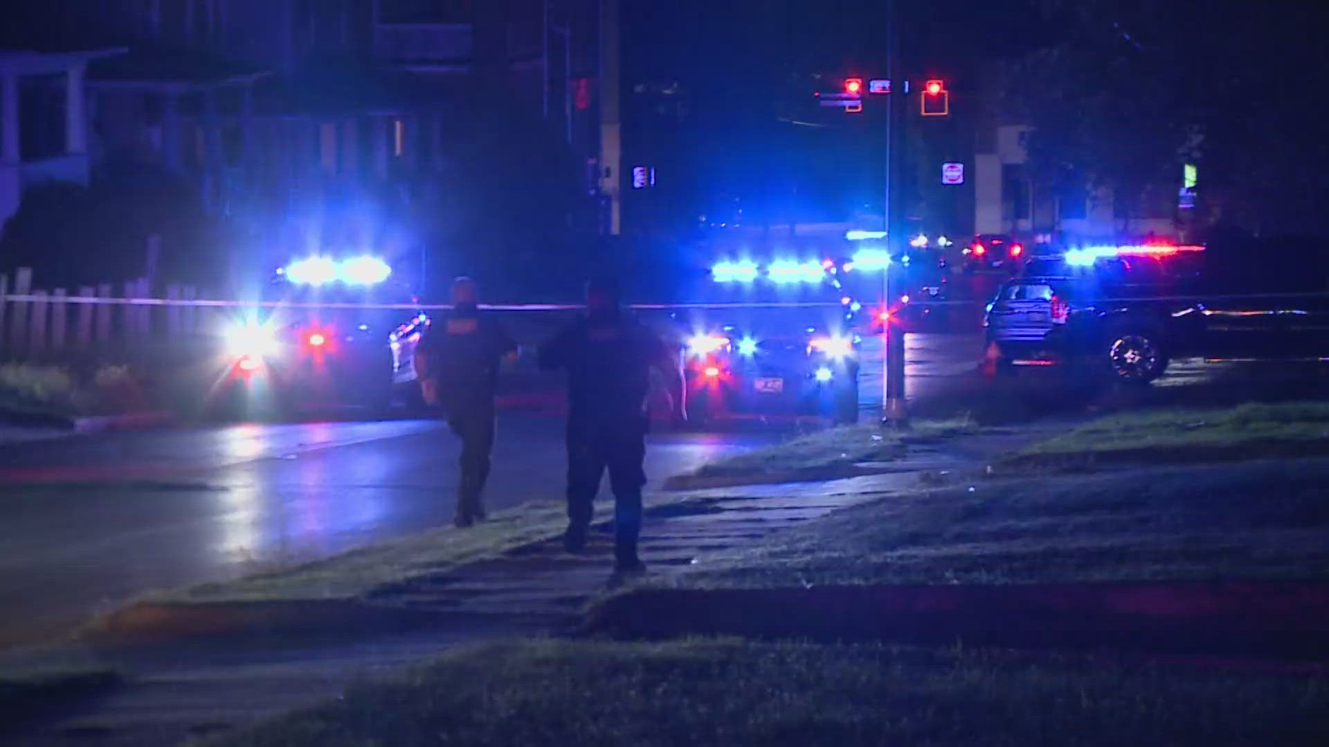 One officer was shot in the leg and is expected to be OK, per Mayor Lateek Shabazz. The second officer's condition is unknown.
