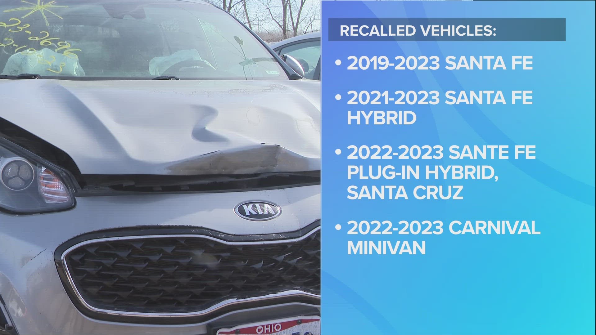 Hyundai, Kia recall vehicles due to fire risk Park outside