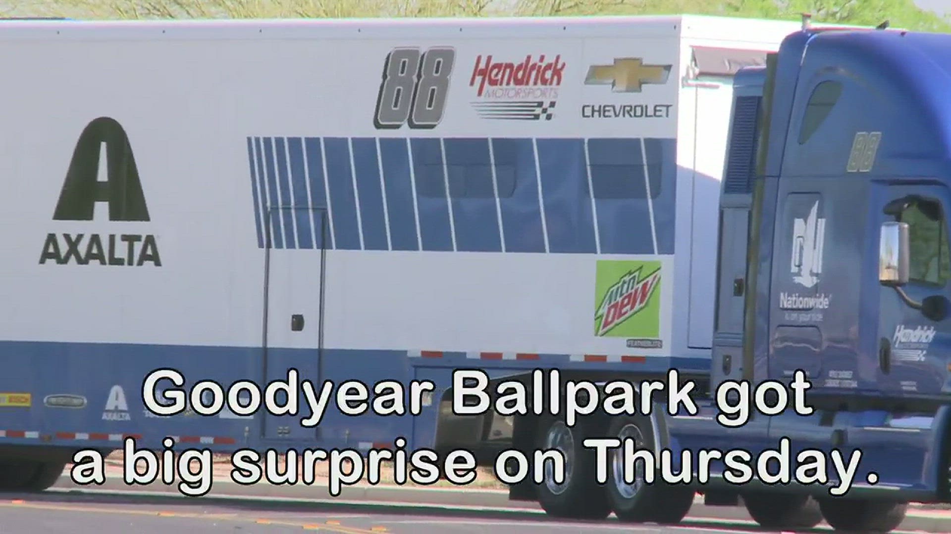 Hendrick Motorsports visits WKYC at Goodyear Ballpark