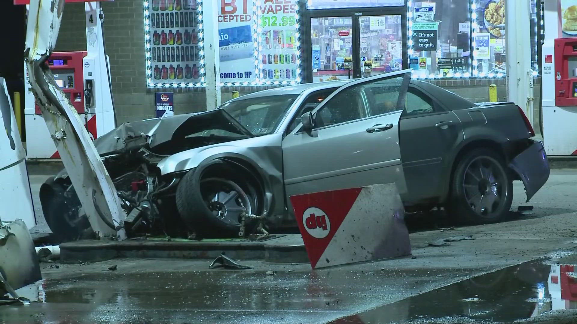 Images show significant damage to the vehicle.