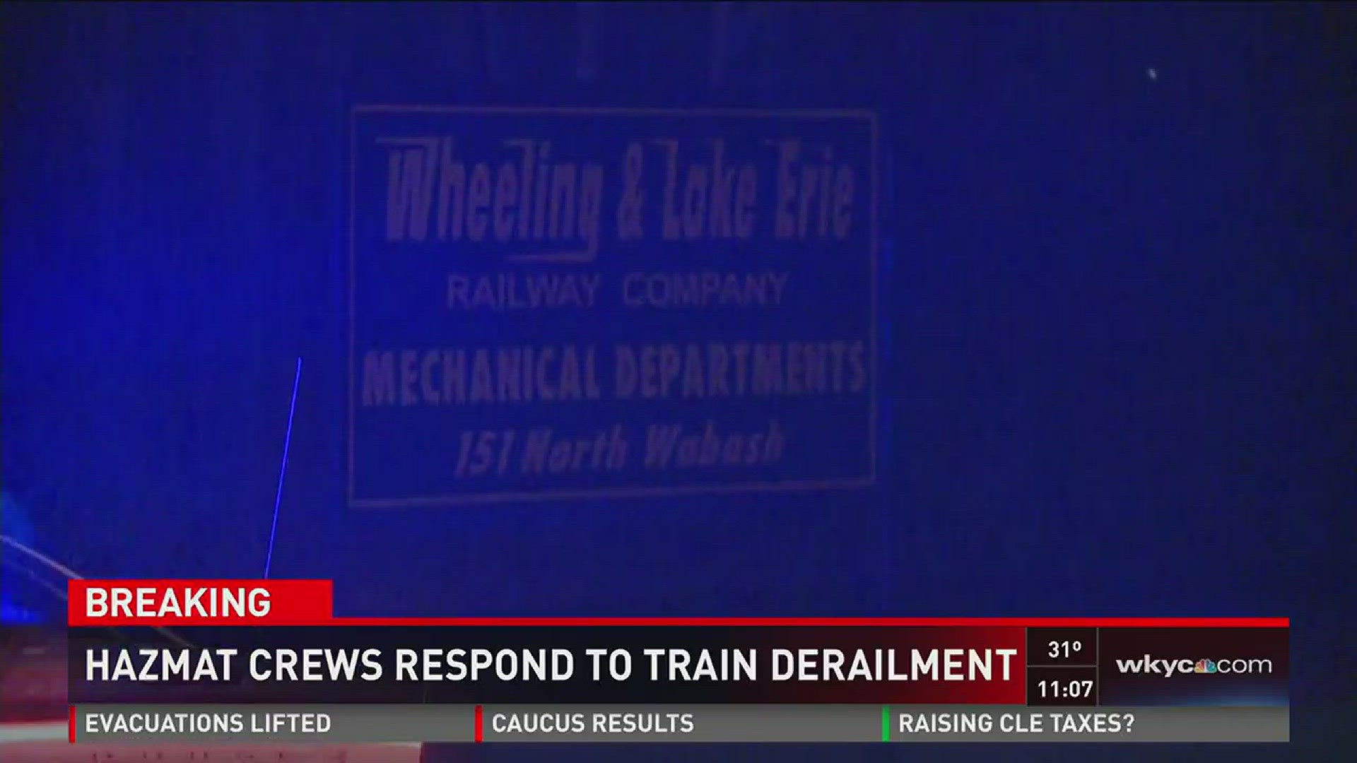 The train was carrying liquid petroleum before going off track, catching fire.