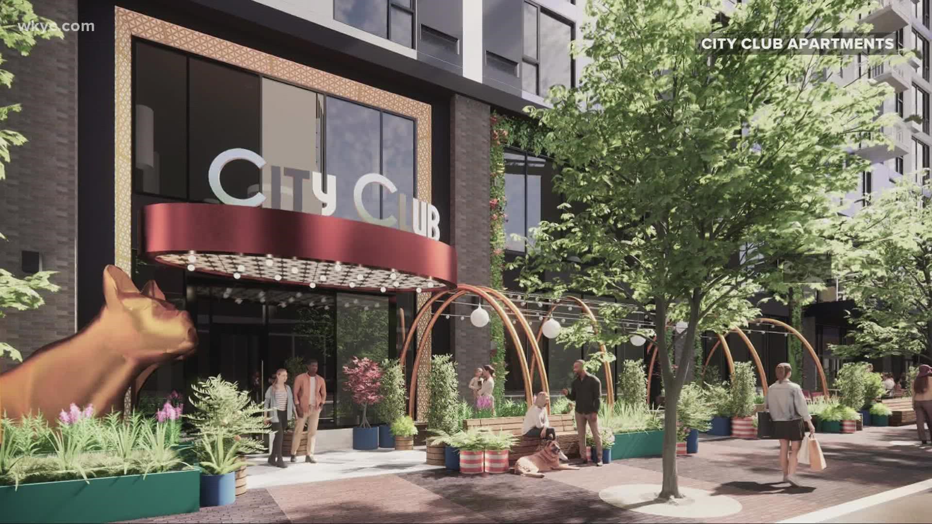 Construction is kicking off at the site of a new 23-story mixed-use building in downtown Cleveland. City Club Apartments held a groundbreaking ceremony Friday.