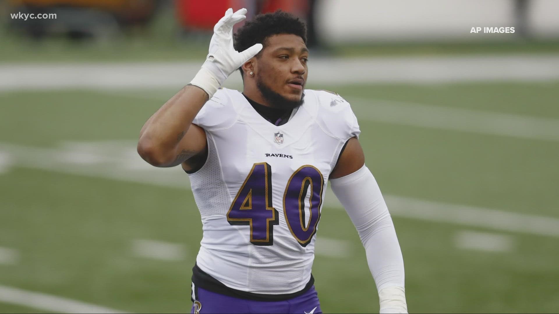 According to his team, Baltimore Ravens linebacker Malik Harrison was shot in Cleveland on Sunday.