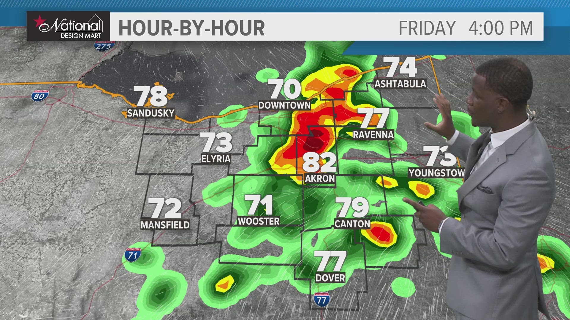 Storm chances and humidity arrive Friday.