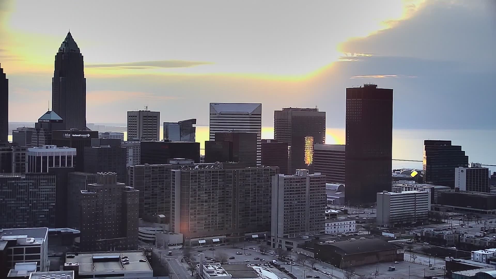 We call it a "heavenly" sunset weather time-lapse tonight in the CLE from the Channel 3 CSU Skycam for April 16, 2019. #3weather