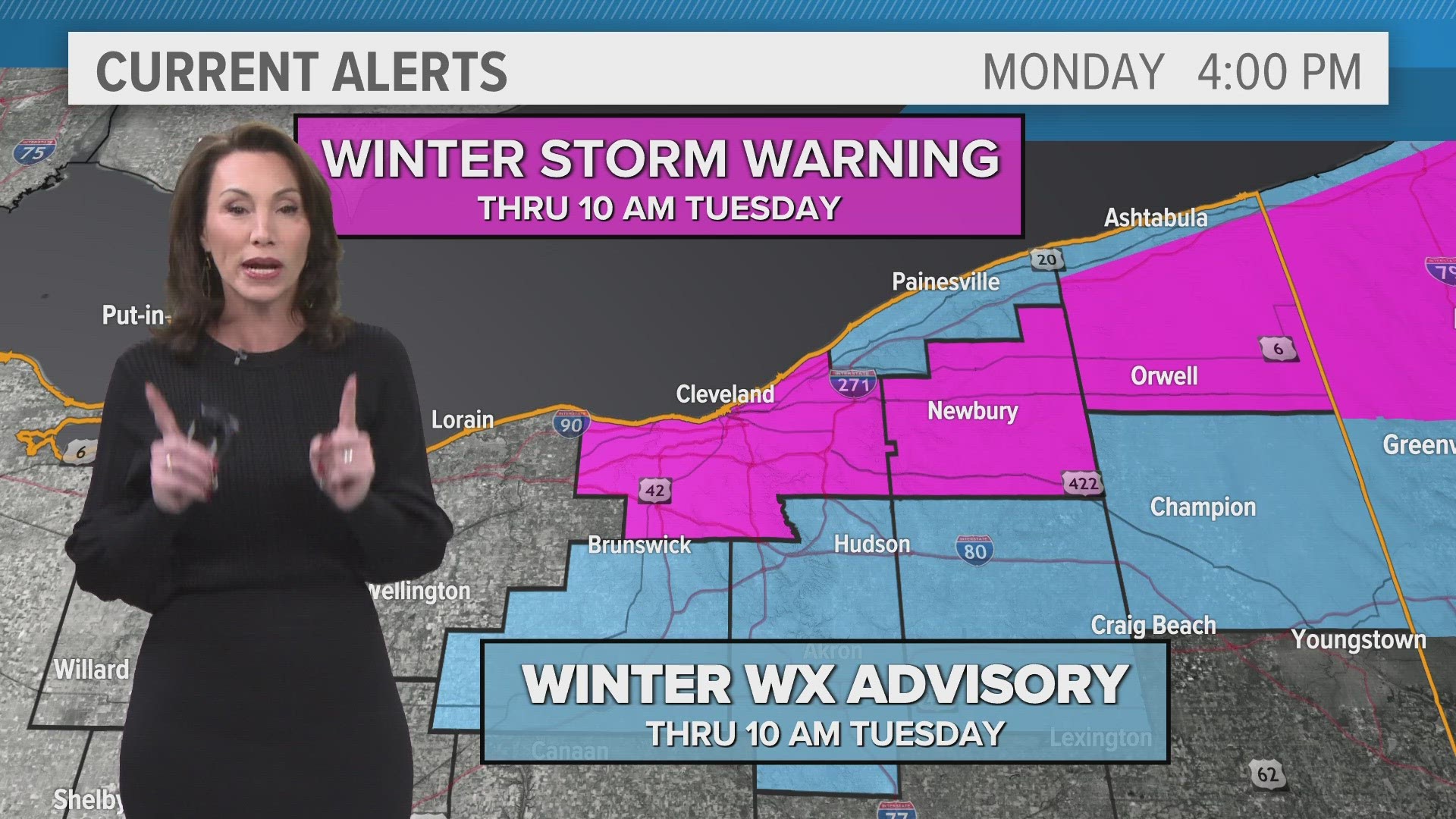 3News is providing real-time weather and traffic updates as accumulating snow impacts Northeast Ohio.
