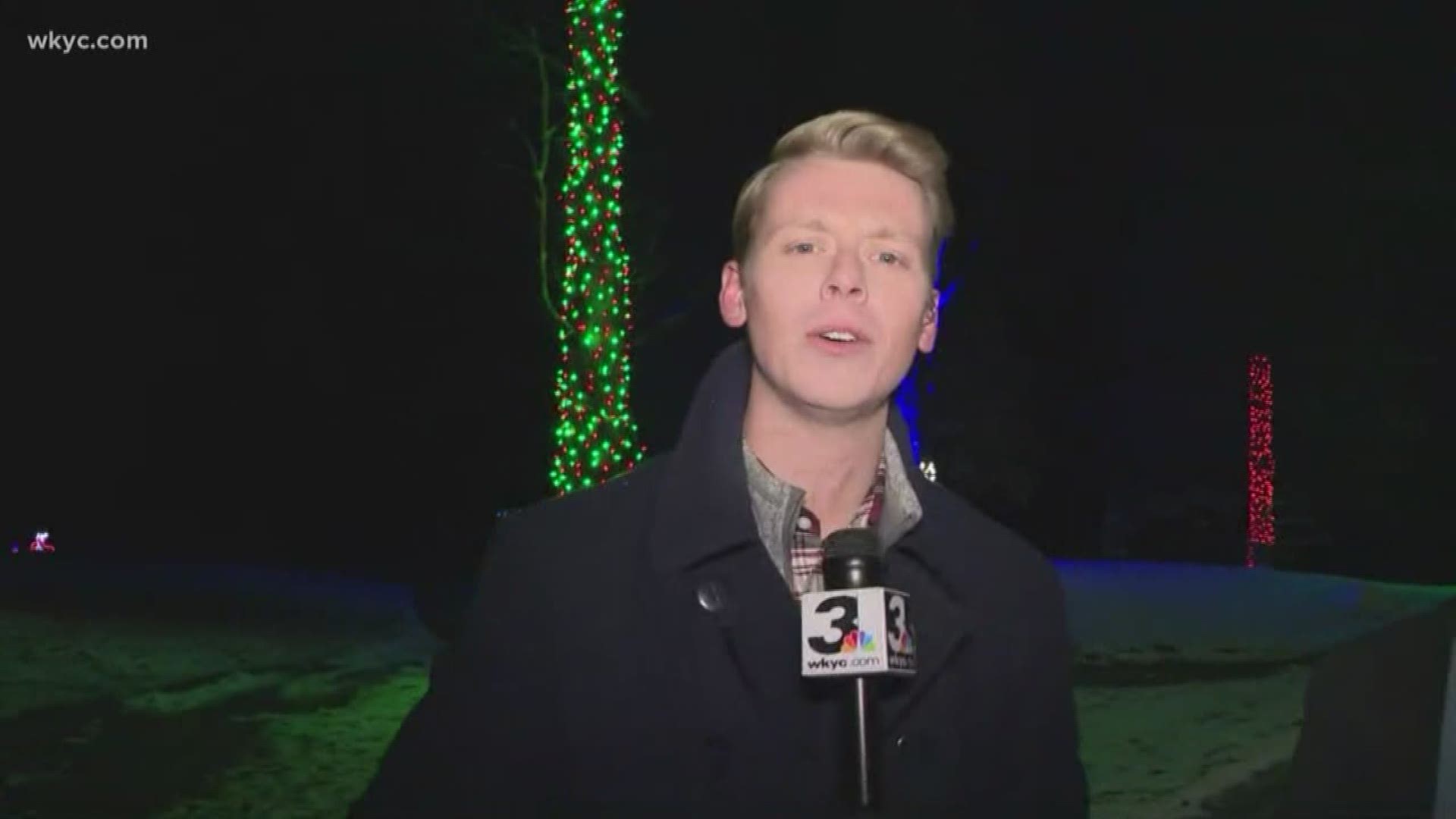 Austin Love checks out Bethlehem Hills, the Christmas lighting display at Berkshire Hills golf course.