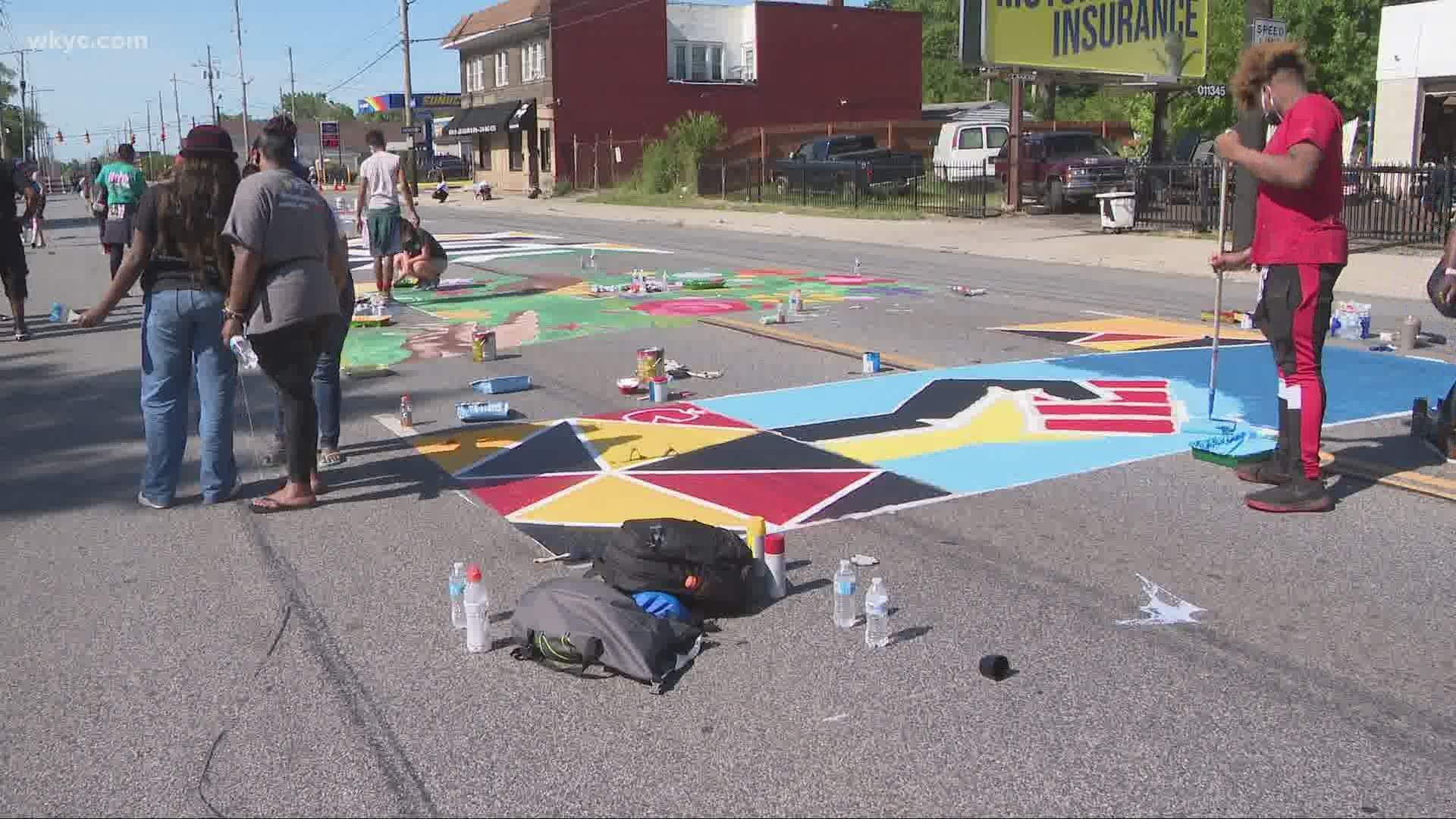 Bold new art in our city. Cleveland is one of the many cities across the U.S. to paint the message on its streets.