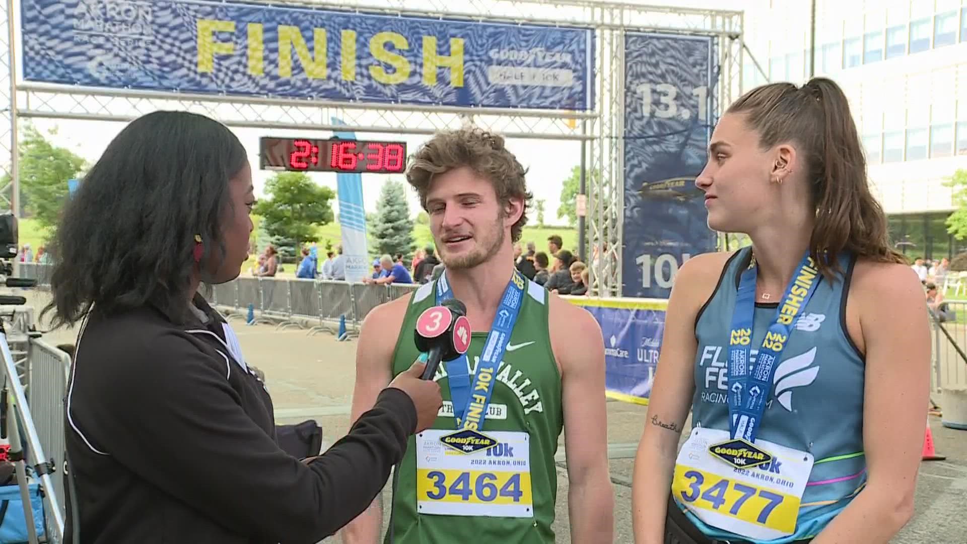 3News' Kierra Cotton caught up with the winners of the Goodyear 10K in Akron, Ohio.