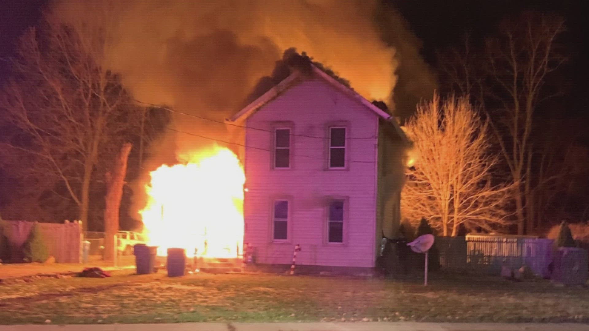 No one was inside the East Erie Street home when the fire began. The cause of the fire in Painesville is currently under investigation.