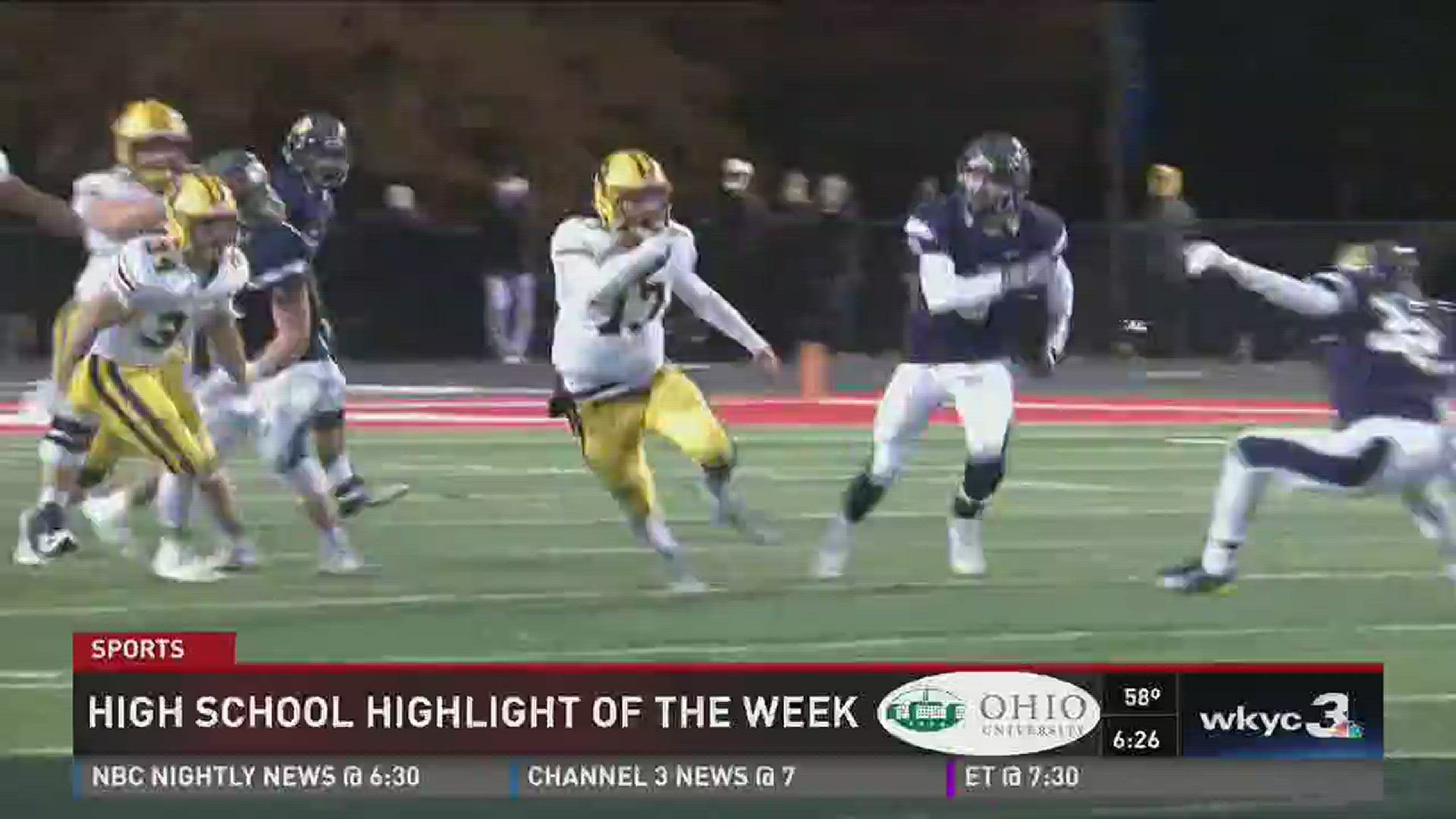 WKYC's Ohio University HS Highlight of the Week features several big St. Ignatius offensive plays, as the Wildcats defeated Solon 31-17 in last week's high school football Division I regional semifinal.