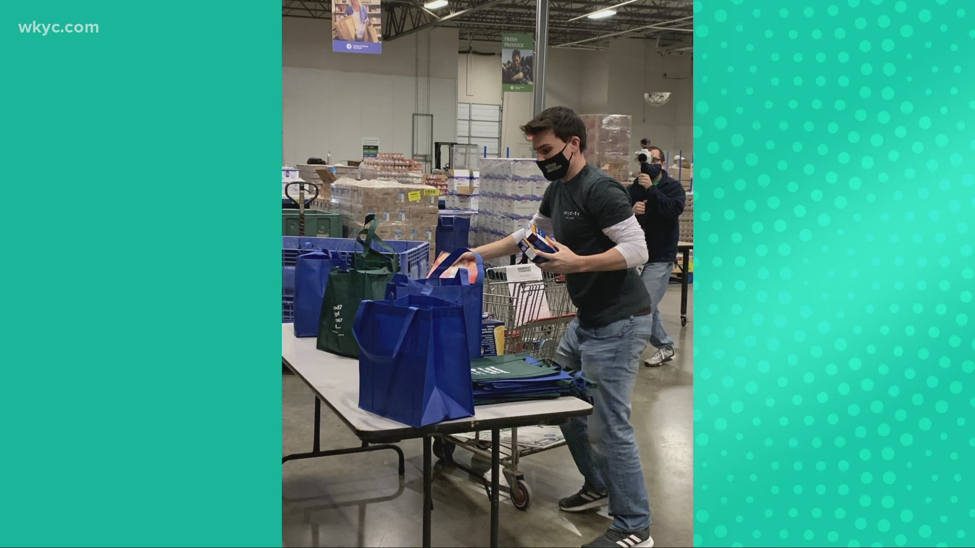 Feb. 17, 2021: The annual supermarket challenge at the Akron-Canton Regional Foodbank had a familiar face competing this year: 3News' Matt Standridge.