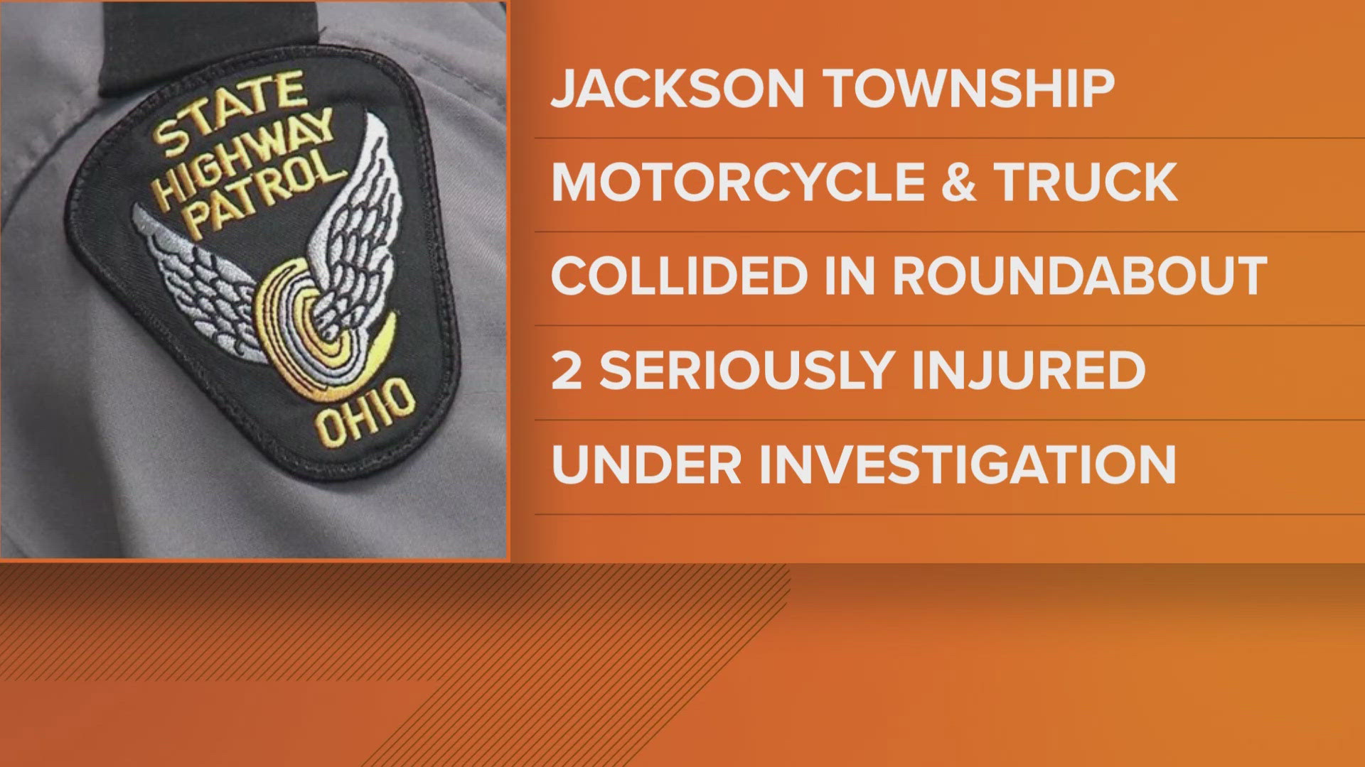 Troopers say a driver in a white pickup truck fled the scene after colliding with a motorcycle, leaving two people hospitalized with serious injuries.
