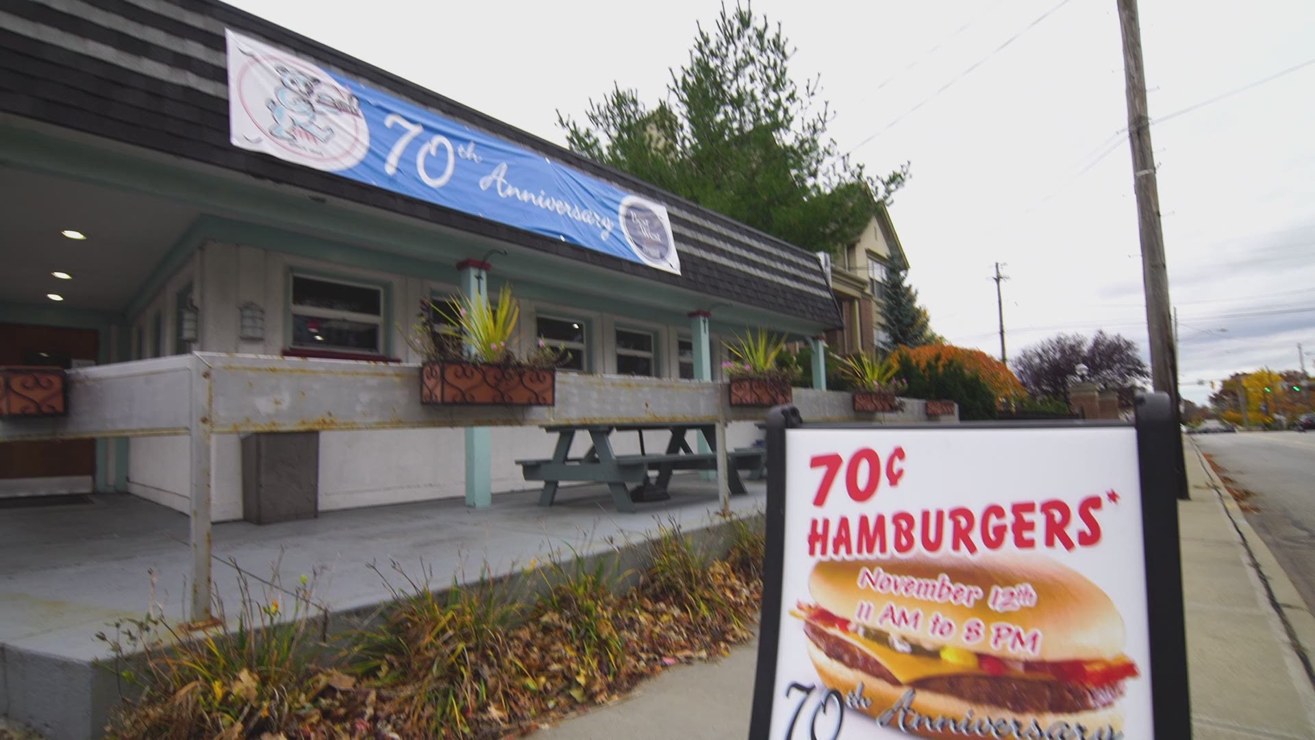 Bearden's Steak Burgers in Rocky River OH will be celebrating their 70th anniversary on November 12th 2018 with 70 cent burgers!!