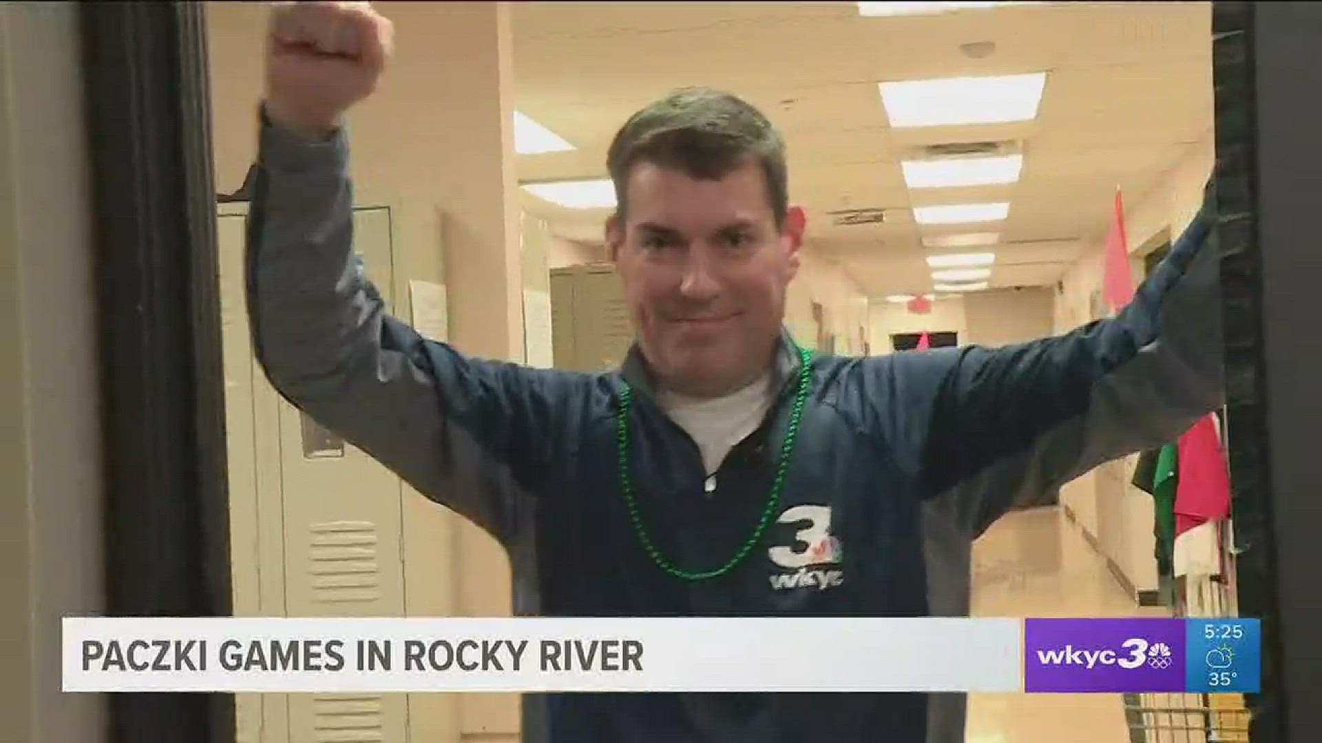 WKYC's Dave Chudowsky competes in Paczki Games in Rocky River