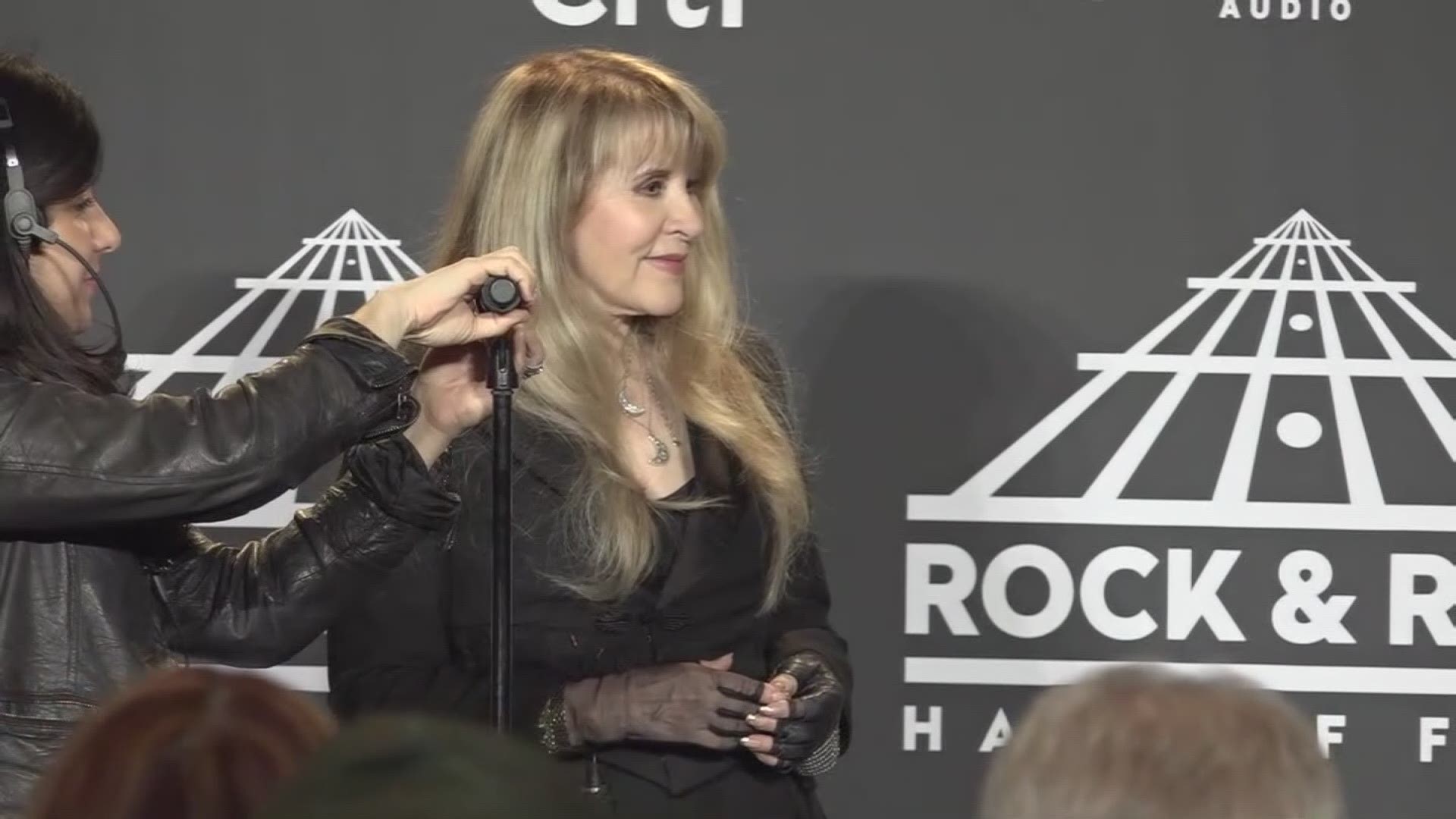 Stevie Nicks backstage at Rock & Roll Hall of Fame induction ceremony