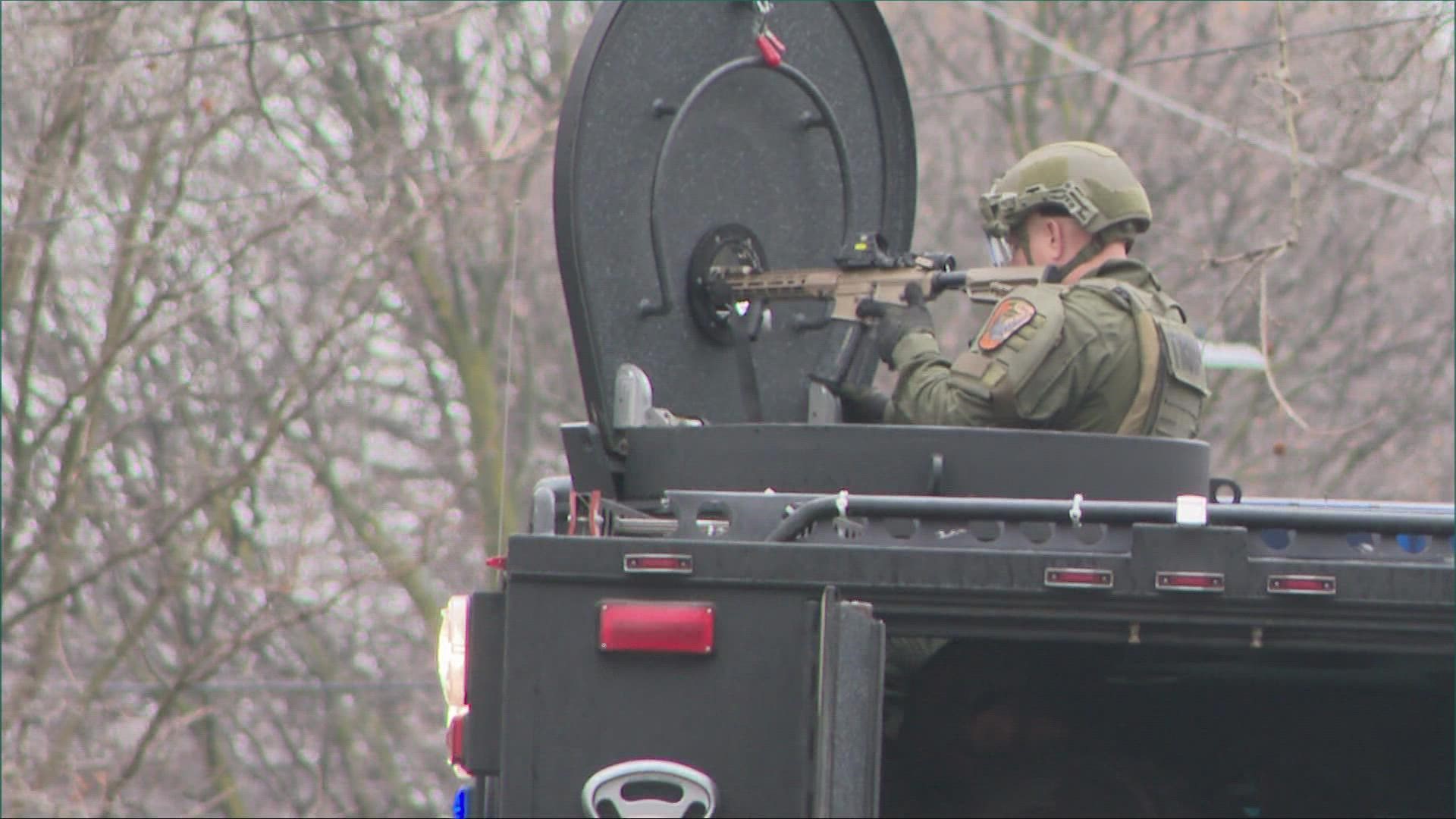 Officials had initially tried to arrest a man on Seymour Avenue regarding a parole violation, but he barricaded himself inside the home.