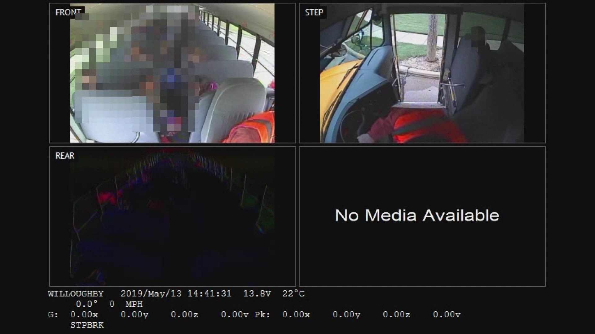 Bus surveillance video shows the moment a car refuses to stop for students crossing a Willowick street. Two students were hit but not seriously injured.