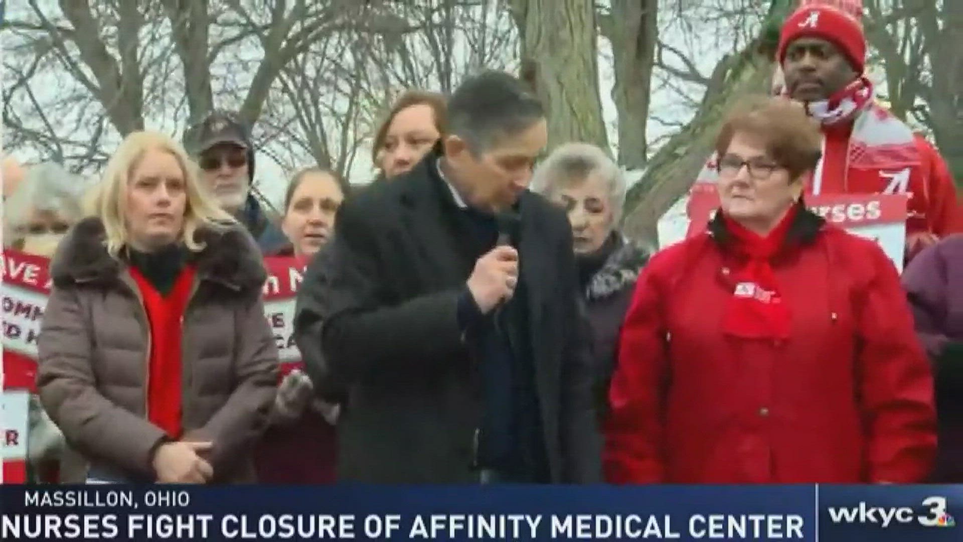 Jan. 9, 2018: A group of nurses joined together with local leaders like Dennis Kucinich to fight against the closure of Massillon's Affinity Medical Center. Here's what Kucinich had to say...