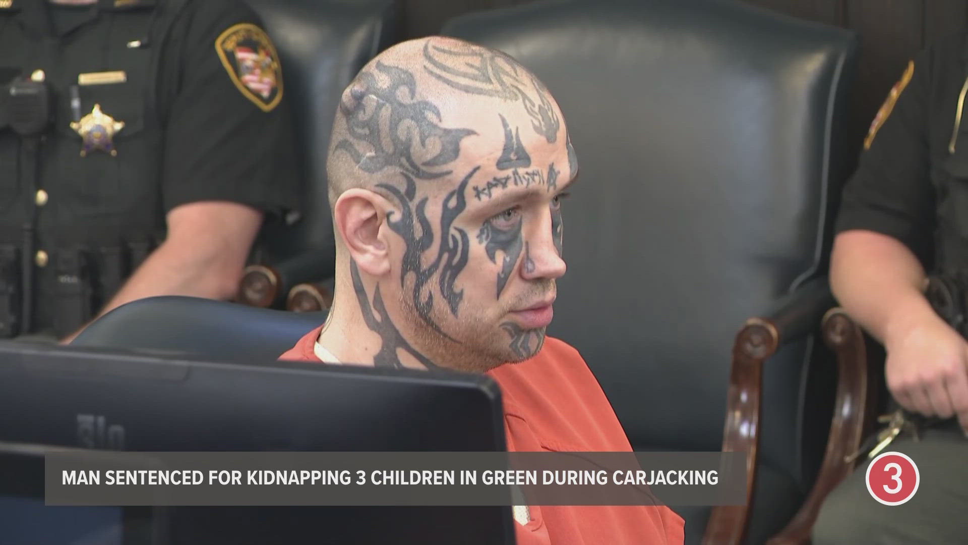 Mark Carlson was sentenced to 15-19.5 years in prison after he pleaded guilty to kidnapping three children during a carjacking in Green.