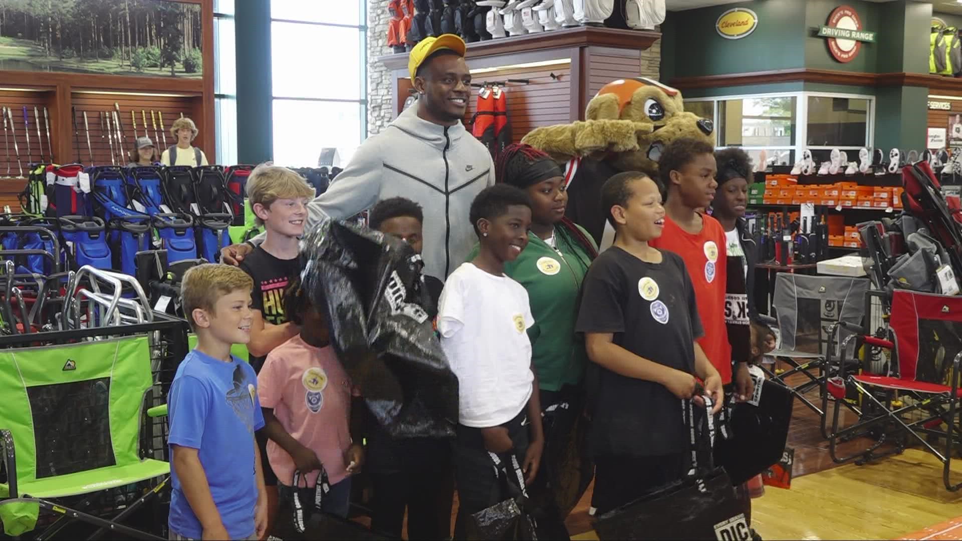 The kids were all given $150 gift cards to Dicks Sporting Goods