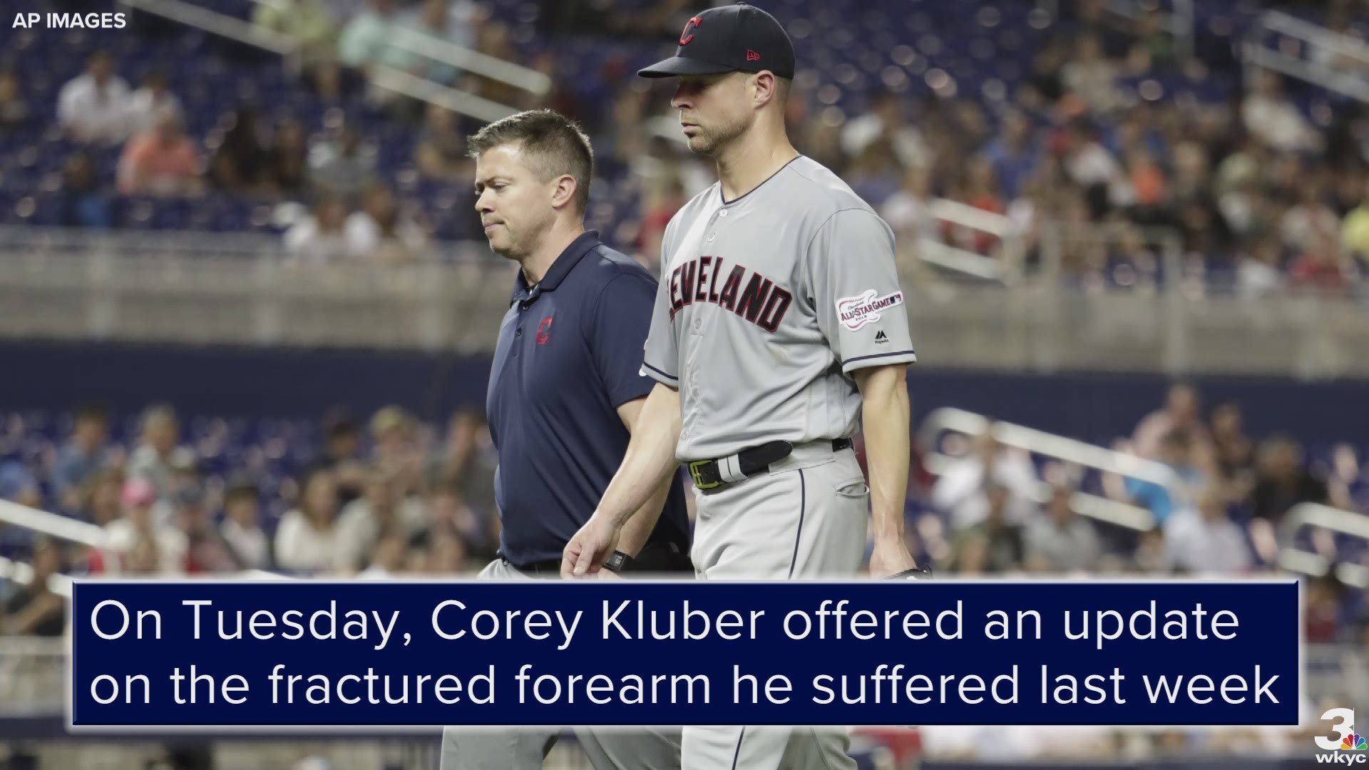 On Tuesday, Cleveland Indians starting pitcher Corey Kluber offered an update on the fractured forearm he suffered last week.