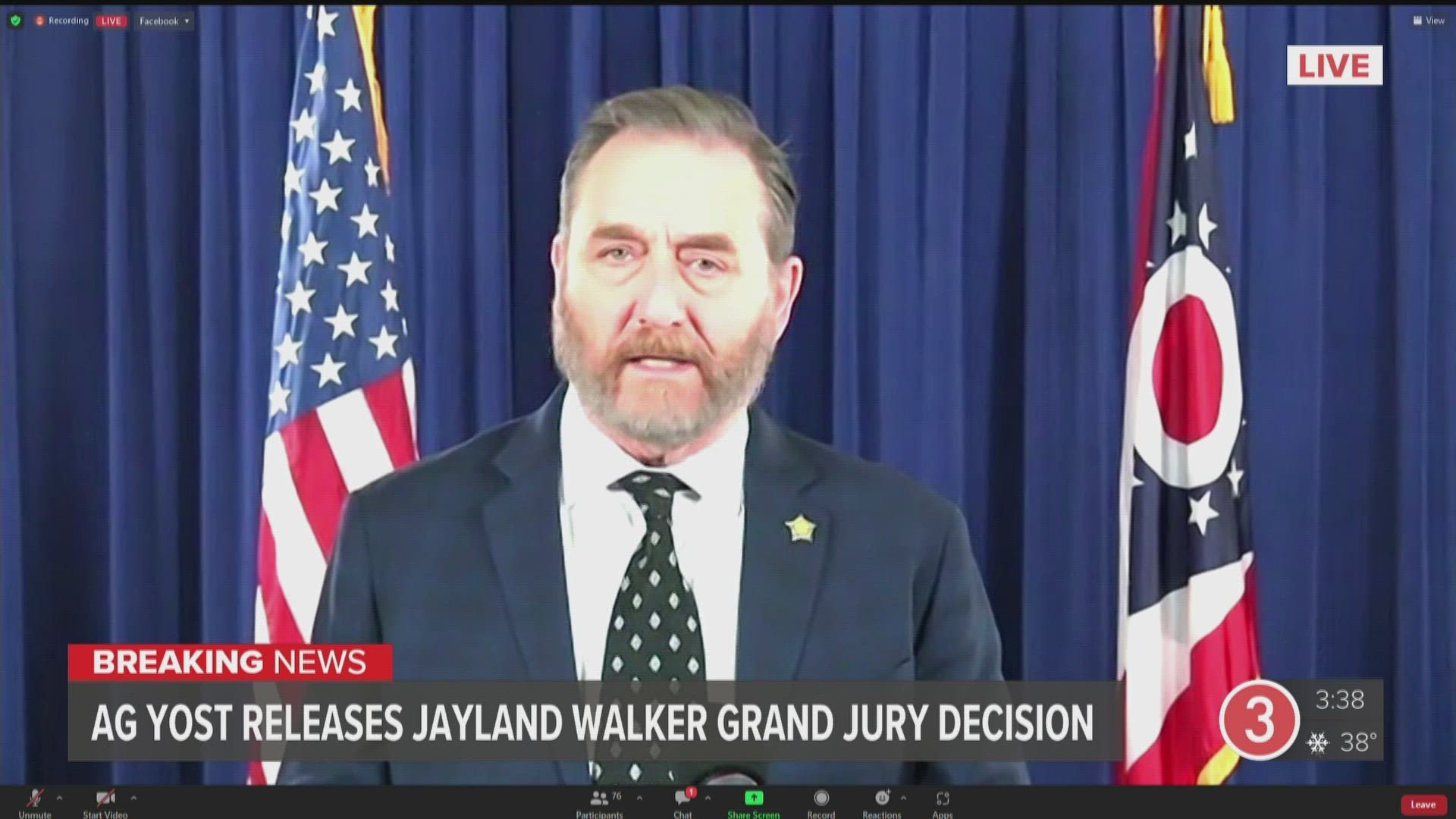 Ohio Attorney General Dave Yost made the announcement, saying a BCI investigation confirmed Walker 'had fired on the police and that he shot first.'