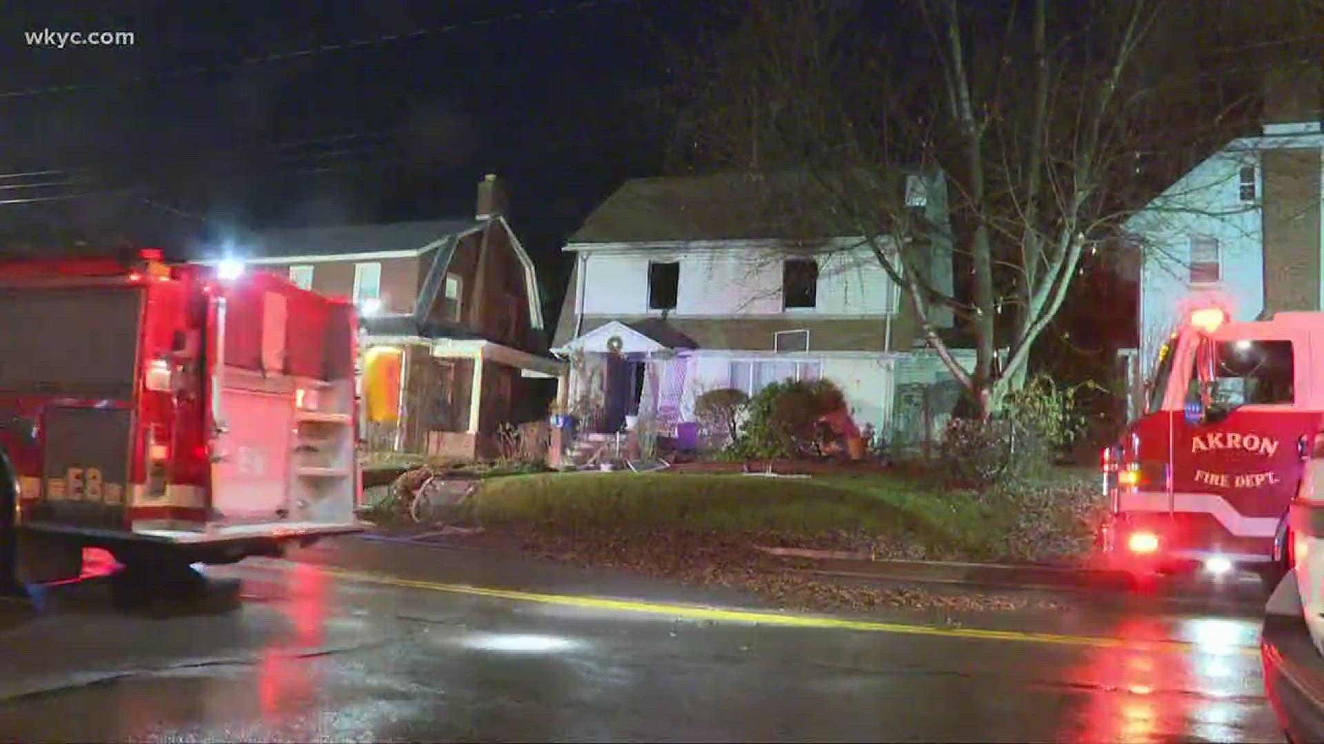 Authorities say 56-year-old Alvin Watkins died after a fire broke out at a home in the 200 block of Rhodes Avenue in Akron.