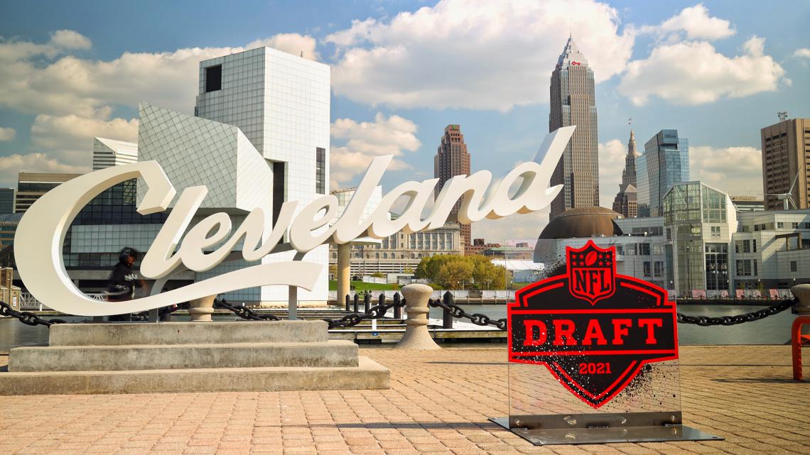 Cleveland NFL Draft: Helmets line Mall C ahead of NFL Draft