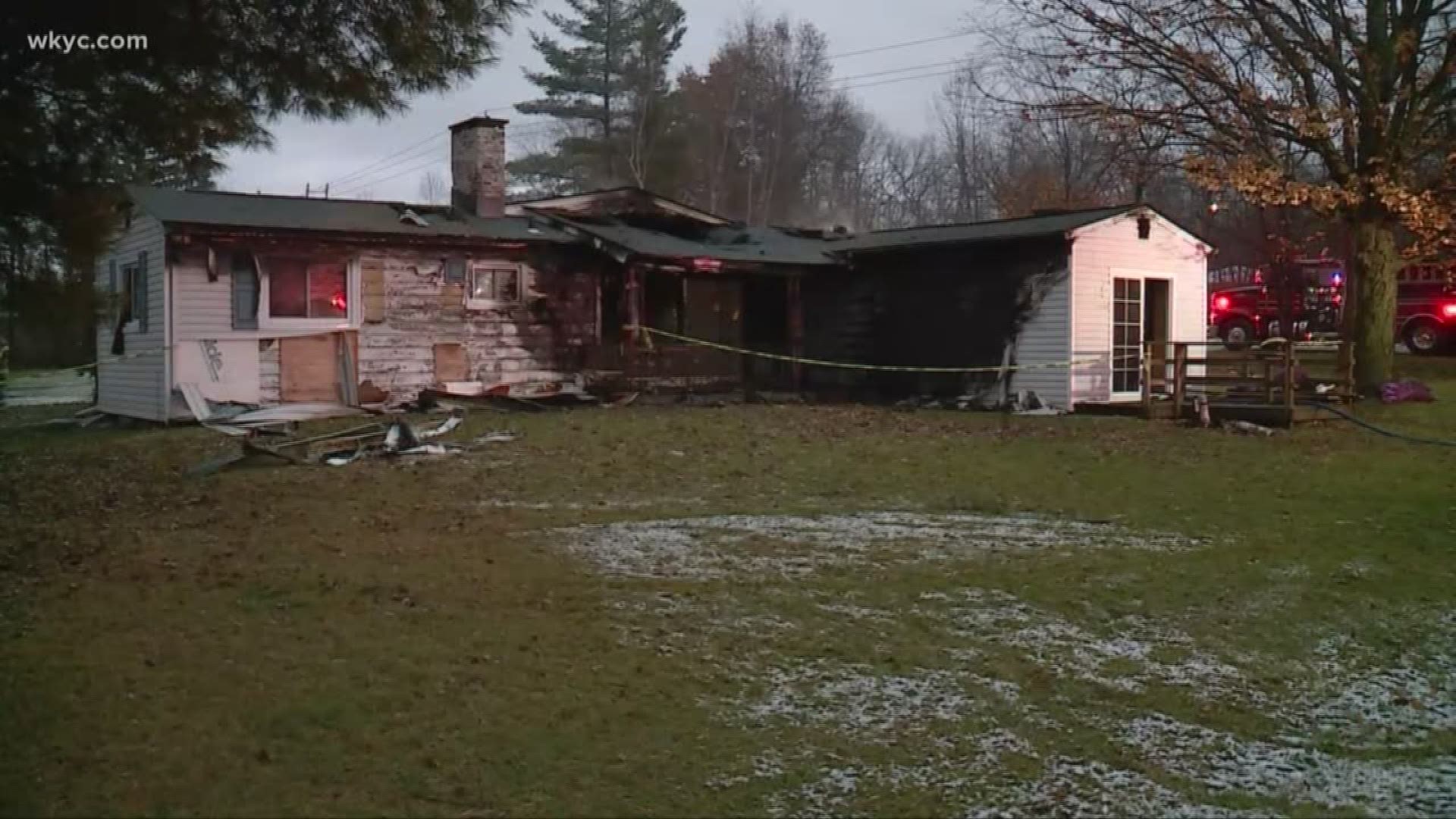 Four people have been hospitalized for smoke inhalation following a house fire at a home at Thwing and Auburn roads.