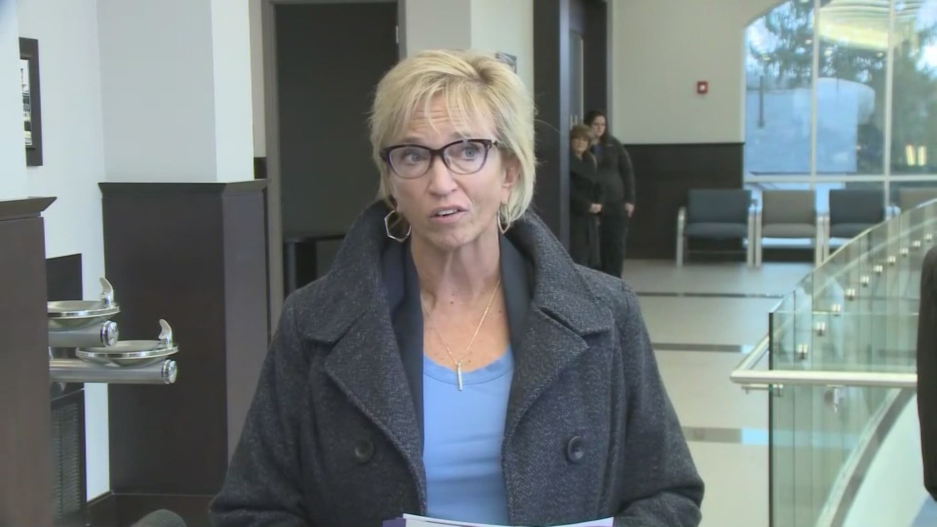 Feb. 15, 2019: Shortly after pleading guilty to OVI, Portage County Common Pleas Judge Becky Doherty spoke briefly with reporters.