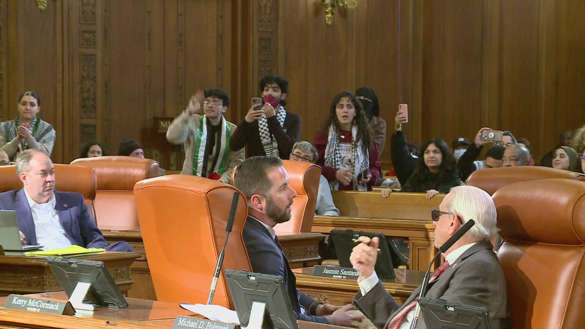 Pro-Palestinian demonstrators have interrupted a number of recent Council meetings with chanting and outbursts, prompting frustration for legislators.