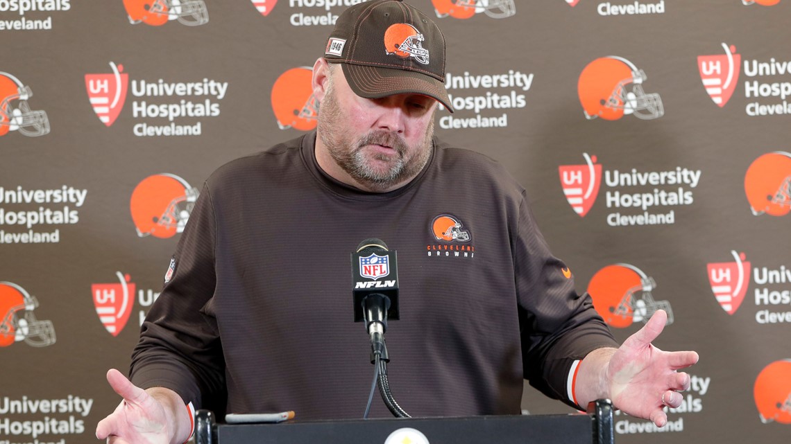 Cleveland Browns head coach Freddie Kitchens pictured wearing