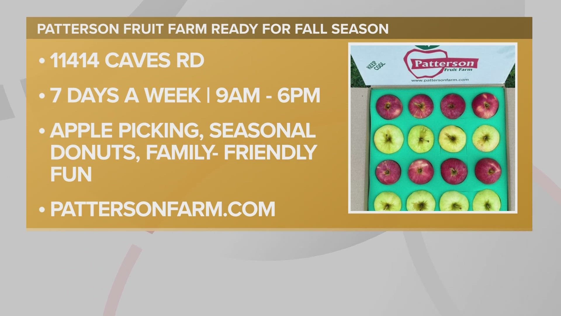 With fall officially underway, Patterson Fruit Farm is officially open!