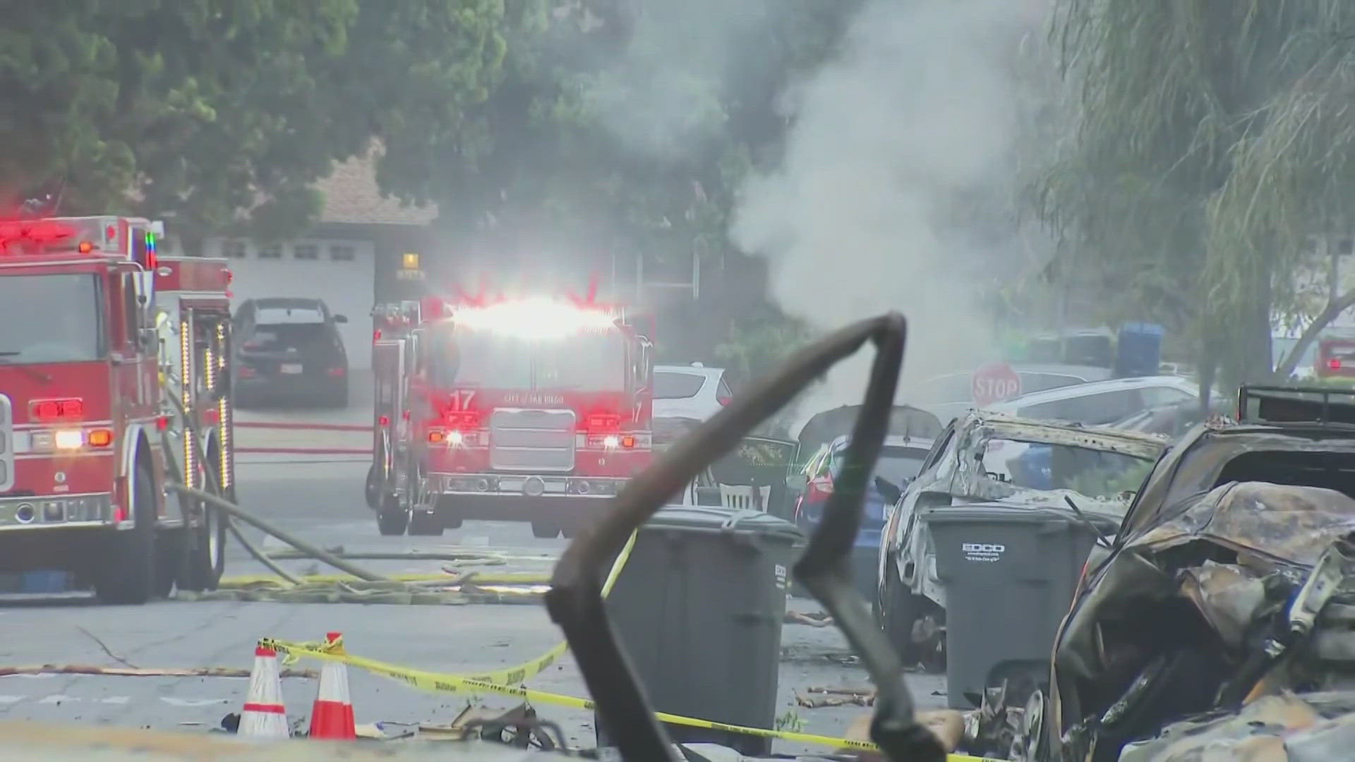 Police said a small Cessna aircraft crashed around 4 a.m. near Interstate 15 and Aero Dr. Authorities believe all of the fatalities are people who were on the plane.