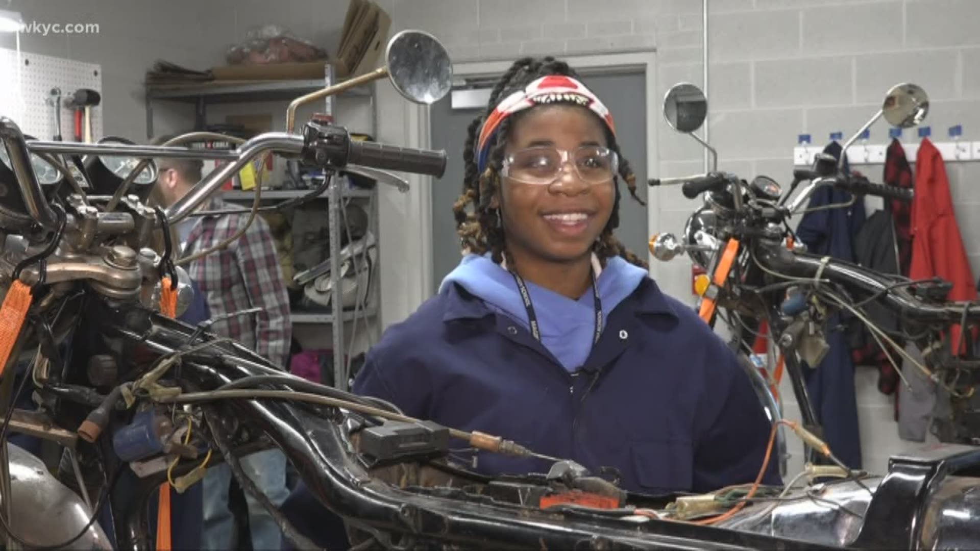 The young women at Magnificat High School are switching gears. Some students are now building motorycles in a special shop class.