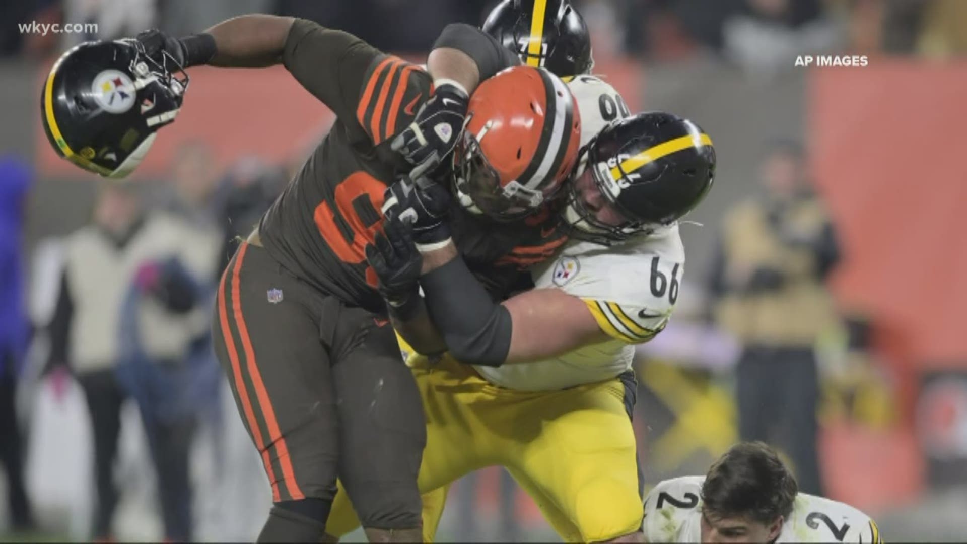 Stockings at Target display message of support for Myles Garrett