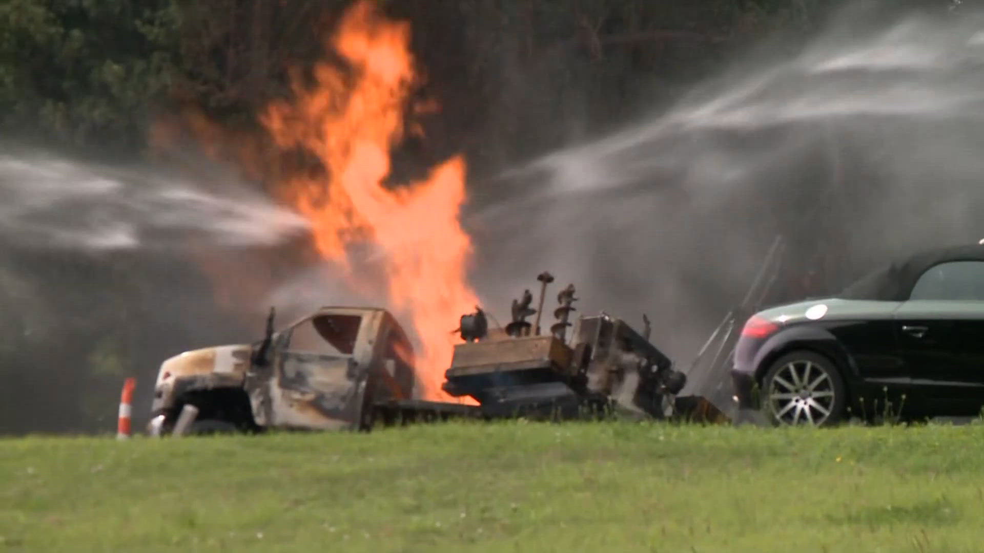 James Line Fire Gas line strike sparks fire in Perry Township; 2 homes evacuated | wkyc.com
