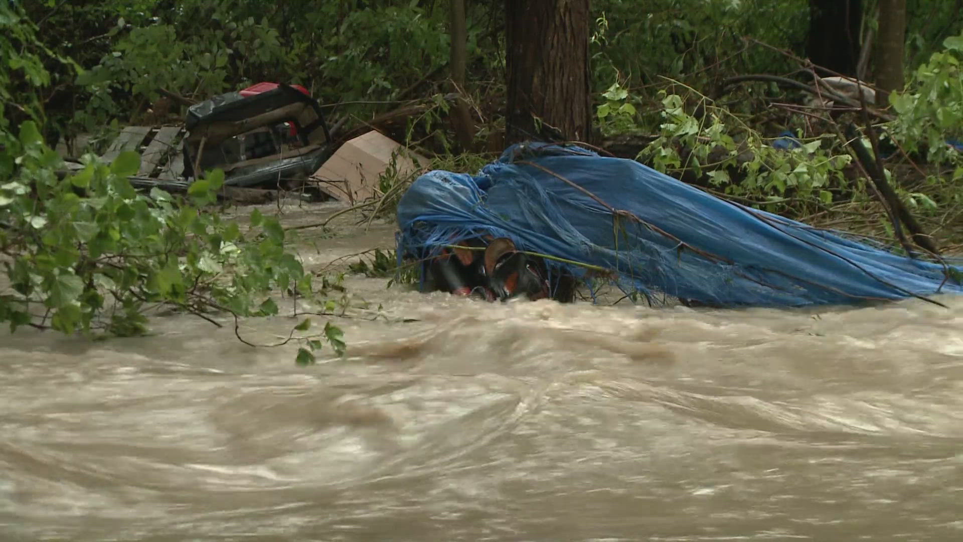 Nonstop rain filled backyards, creeks and roads with water in Ashtabula County on Wednesday. 3News' Mitti Hicks reports.
