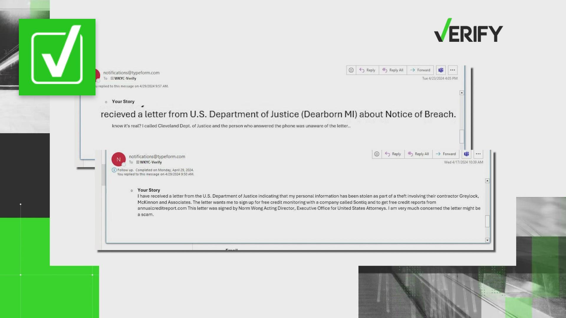 We VERIFY, Was there a data breach involving the US Department of Justice, and did the department send out letters to people who might be affected?