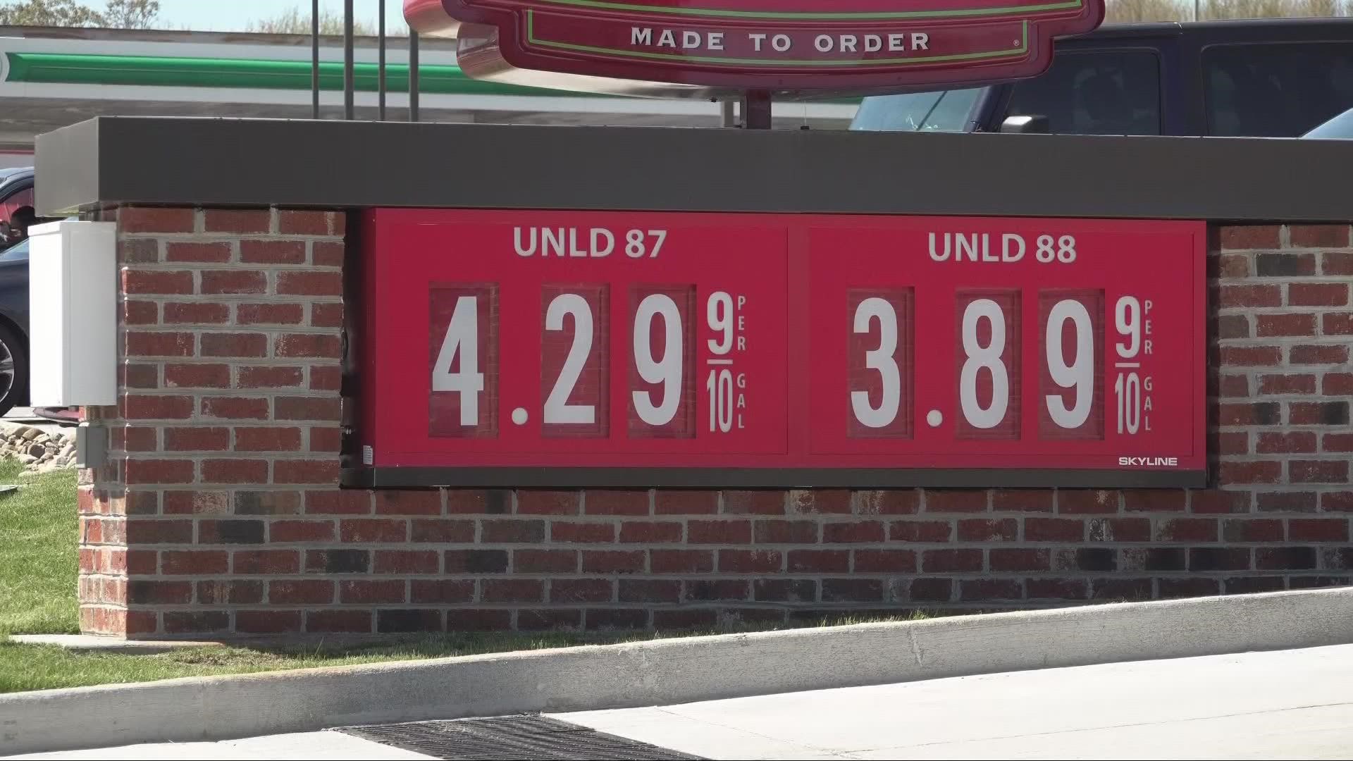Gas prices remain more than $4 per gallon in both Cleveland and Akron.