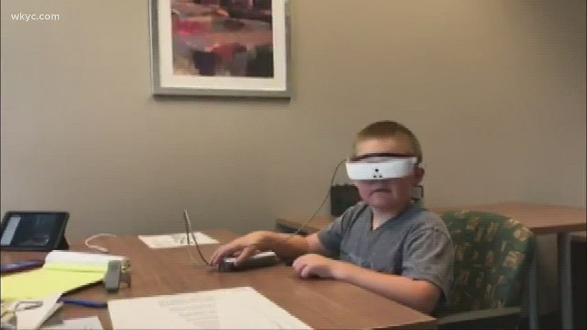 Local boy born legally blind can now see thanks to technology