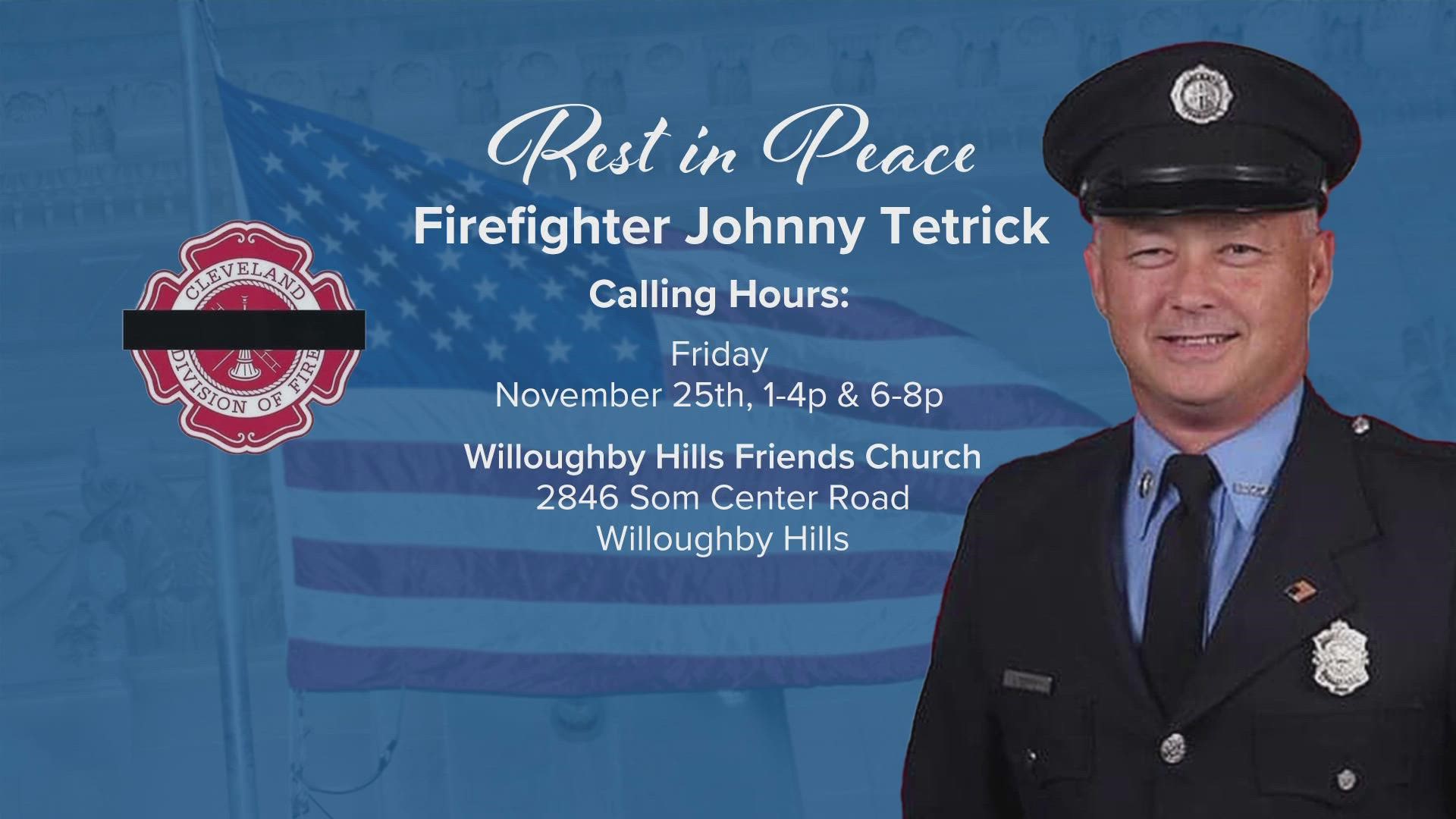 Saturday's services for Tetrick will be held at Rocket Mortgage FieldHouse in downtown Cleveland.